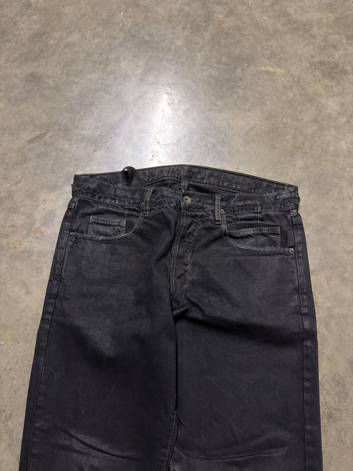 Rick Owens Rick Owens Olmar & Mirta Black Waxed Detroit Jeans Size US 30 / EU 46 - 2 Thumbnail