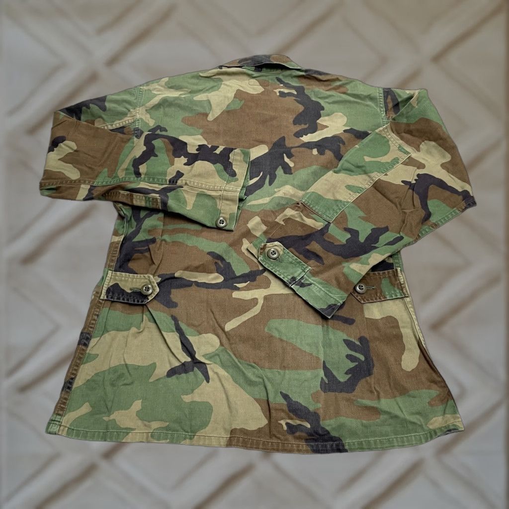 Vintage US Marine Army Military Jacket Mens Small Green Camouflage Button Down Size US 29 - 1 Thumbnail