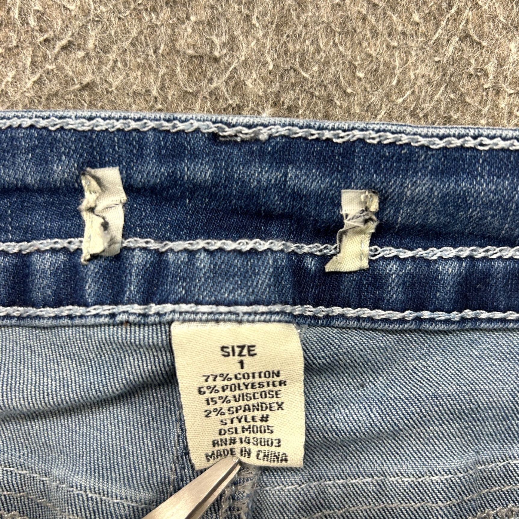 Vintage VINTAGE Jeans Womens 1 Blue Bootcut Flare Thick Stitch Studded 90s Grunge Denim Cotton 5-Pocket Inseam 31 Y2Kściej Size 42" / US 20 - 5 Thumbnail