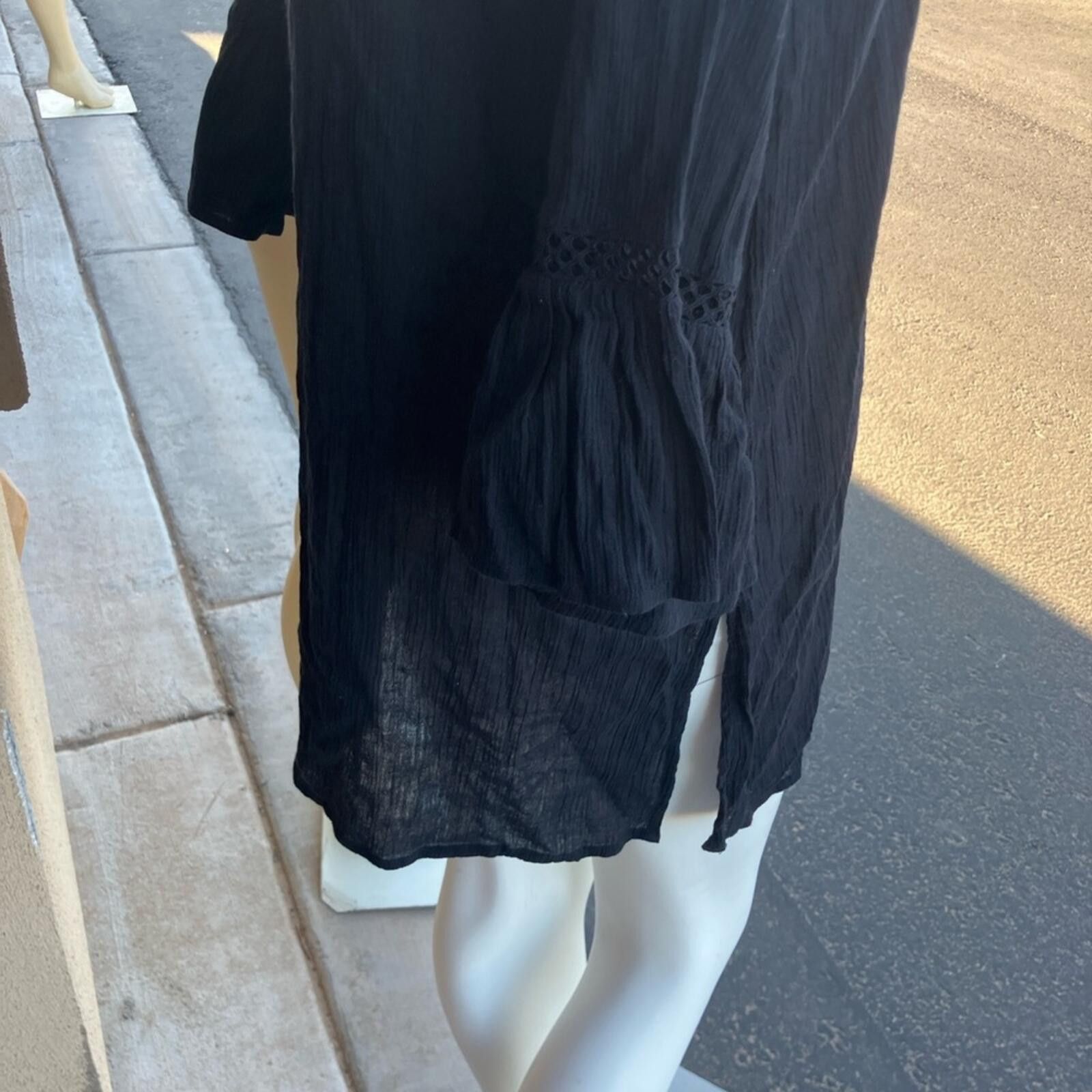 O'Neill NWT O'Neill Black Lace-Up Crochet Swim Coverup Tunic Size ONE SIZE - 7 Thumbnail