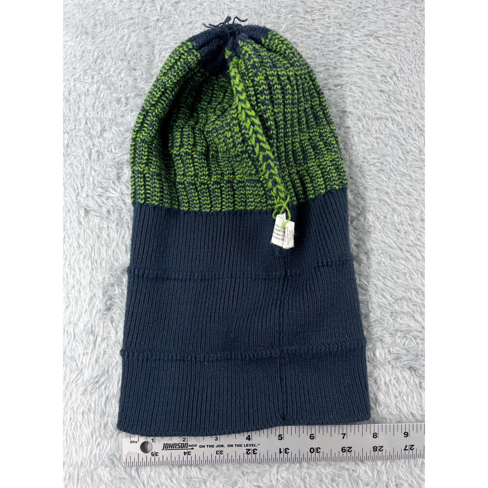 Vintage Beanie Geometric One Size Adult Blue Acrylic Hat Mens Ski Comfort Winter Holiday Size ONE SIZE - 6 Thumbnail