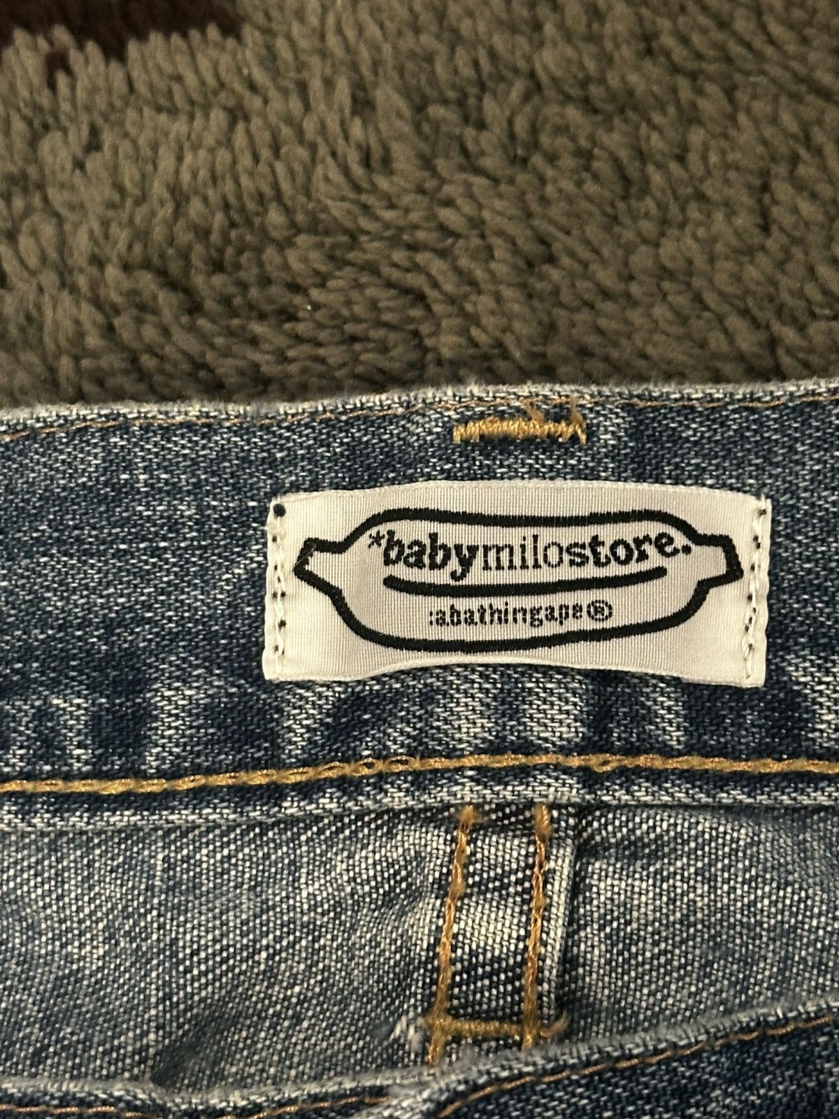 Bape Vintage Bape Baby Milo Store Sad Face Jeans Distressed Size US 34 / EU 50 - 12 Thumbnail