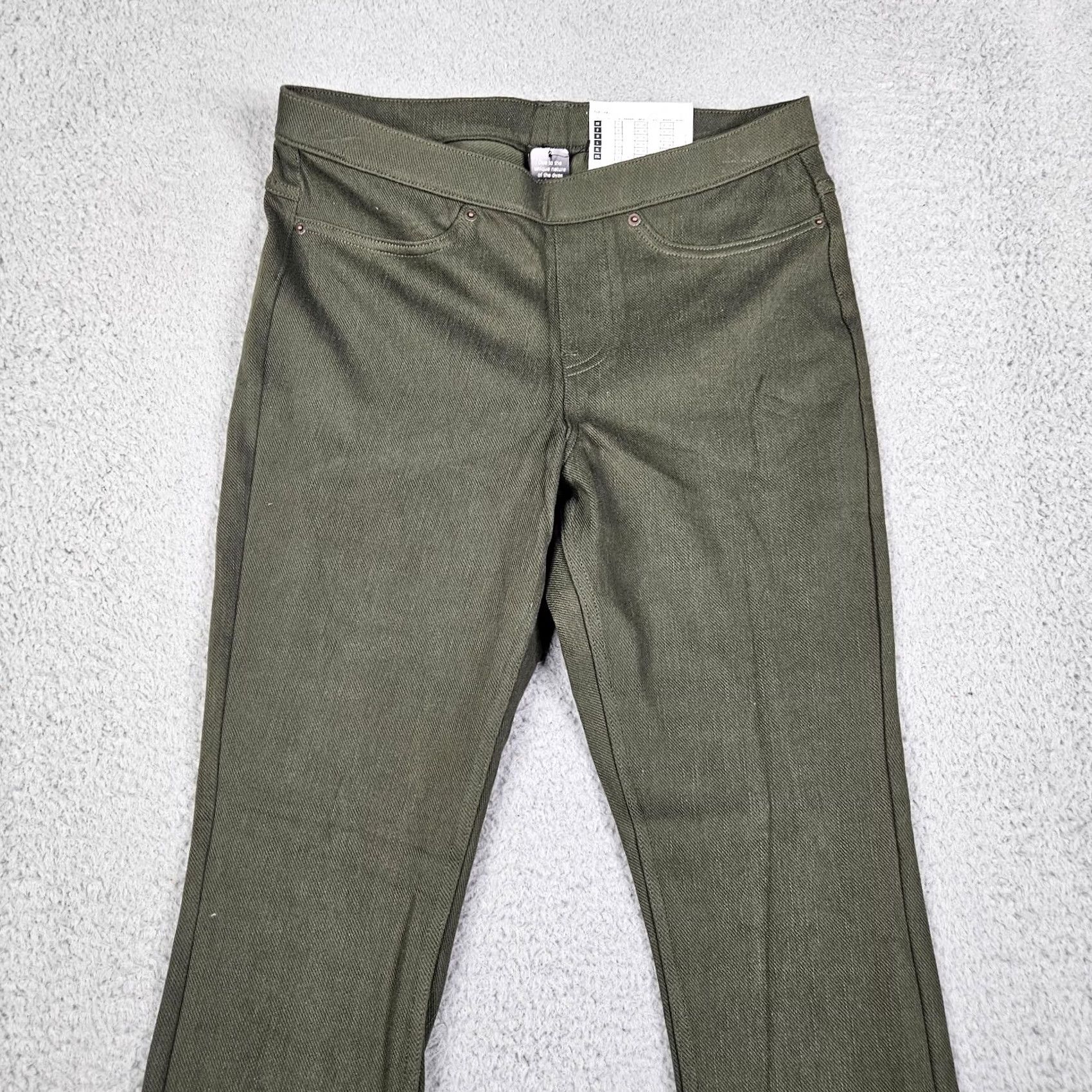 Vintage HUE Women's Green Skinny Pull On Pant S Casual Cotton Polyester Spandex Pants Pant Womens Small Green Skinny Legging Outdoor 90s? Size 28" / US 6 / IT 42 - 3 Thumbnail