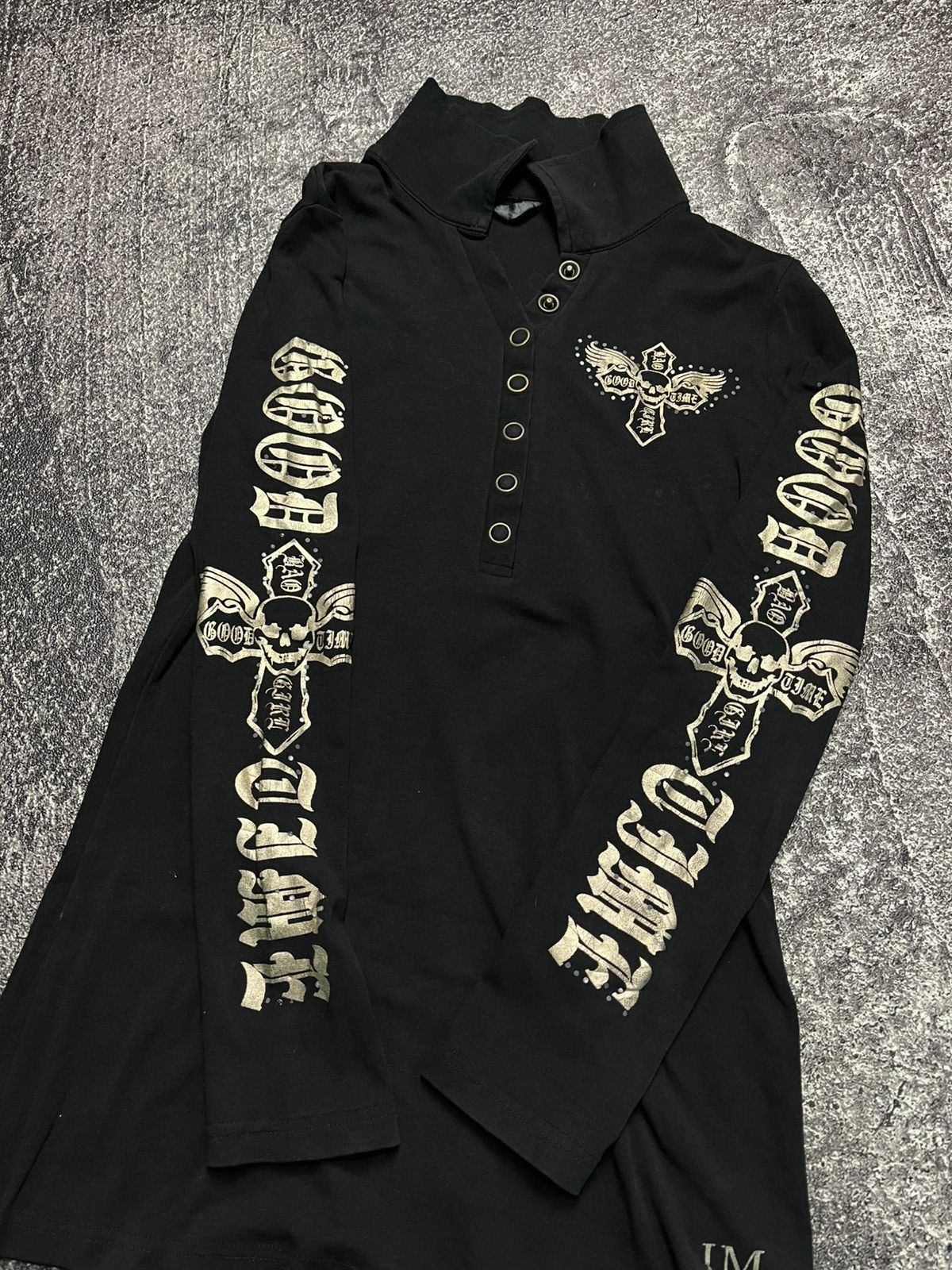Japanese Brand Japanese Style Gothic skull Angelic Polo Longsleeve Size US S / EU 44-46 / 1 - 3 Thumbnail