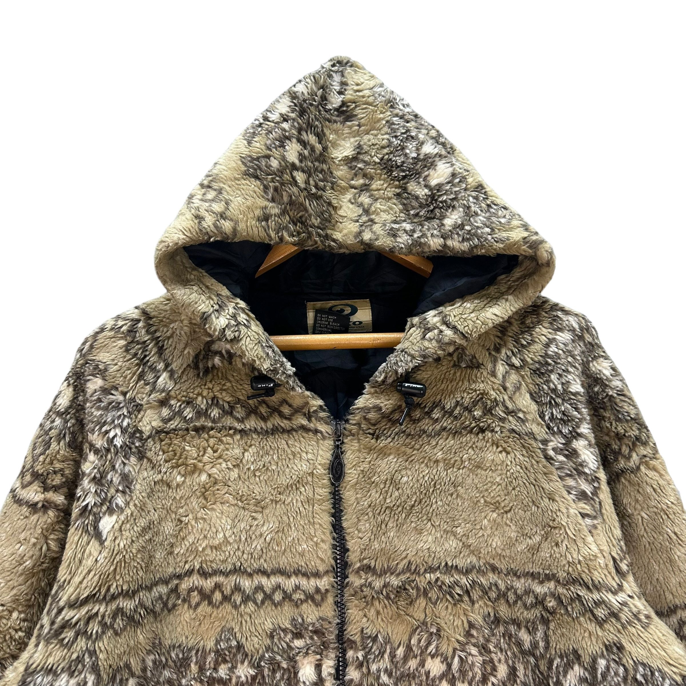 Japanese Brand PIKO MOTIF DESIGN FAUX FUR HOODIE JACKET #8734-023 Size US M / EU 48-50 / 2 - 2 Thumbnail