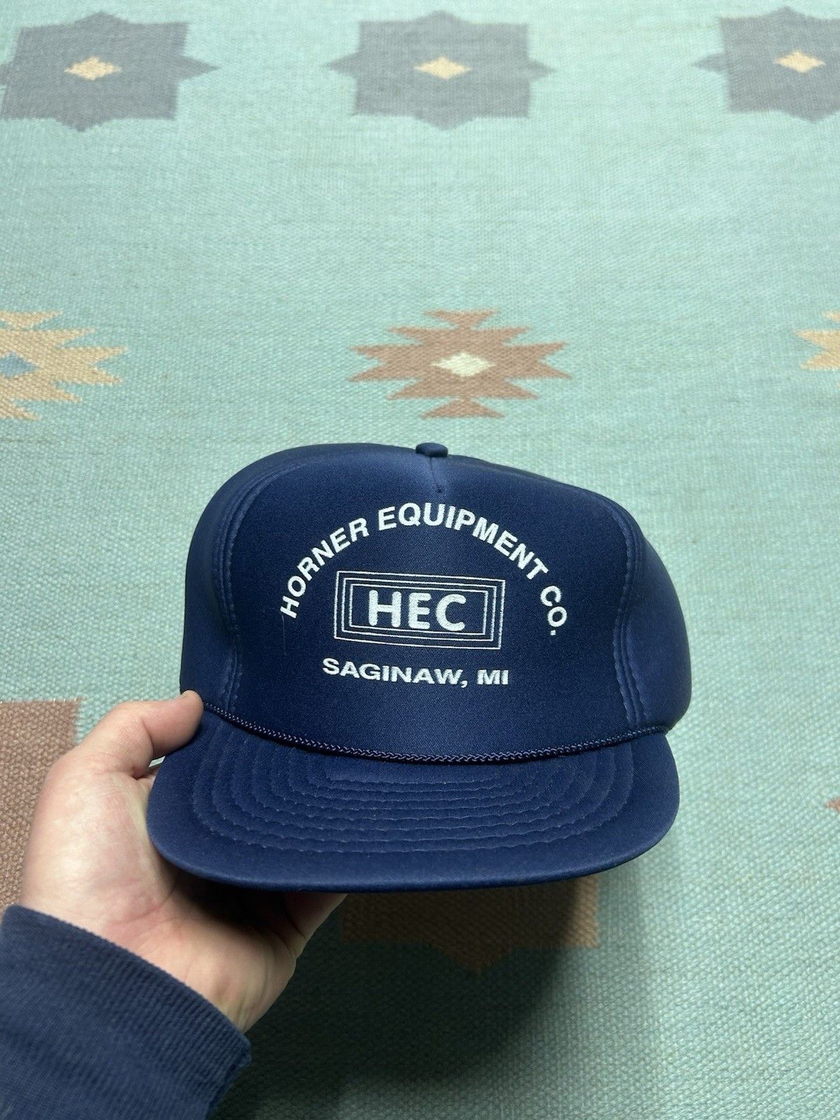 Vintage Vtg Snap hat Horner Equipment Co Saginaw Michigan foam HEC Size ONE SIZE - 2 Thumbnail