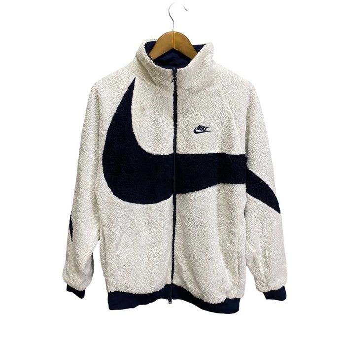 Nike fleece swoosh reversible on sale jacket