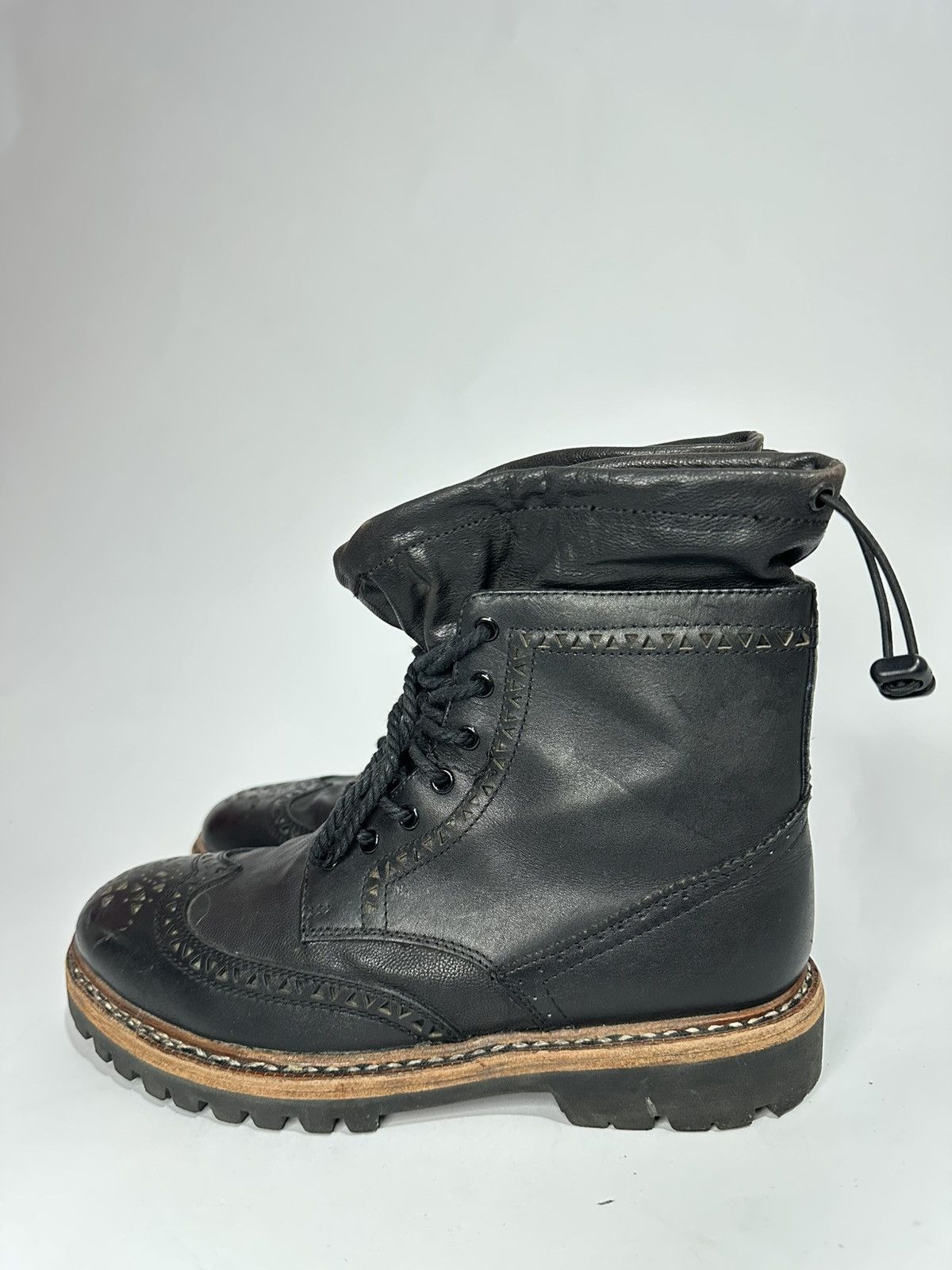 Prada PRADA FW2001 Stitch Leather Zip Sport Boots Vintage rapper