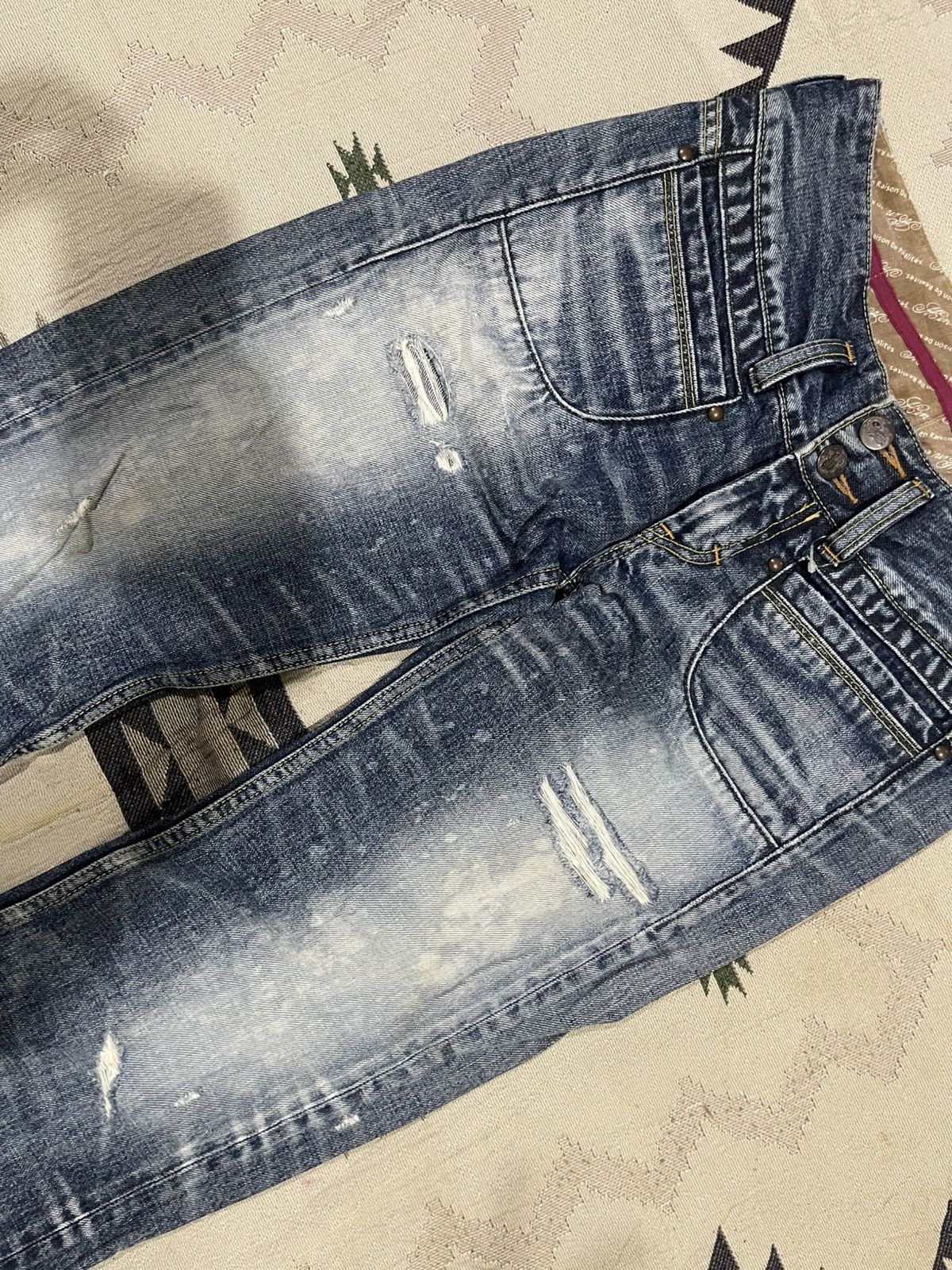 If Six Was Nine 2000s IF SIX WAS NINE STYLE MUDWASH FLARE DENIM JEANS Size 26" / US 2 / IT 38 - 7 Thumbnail