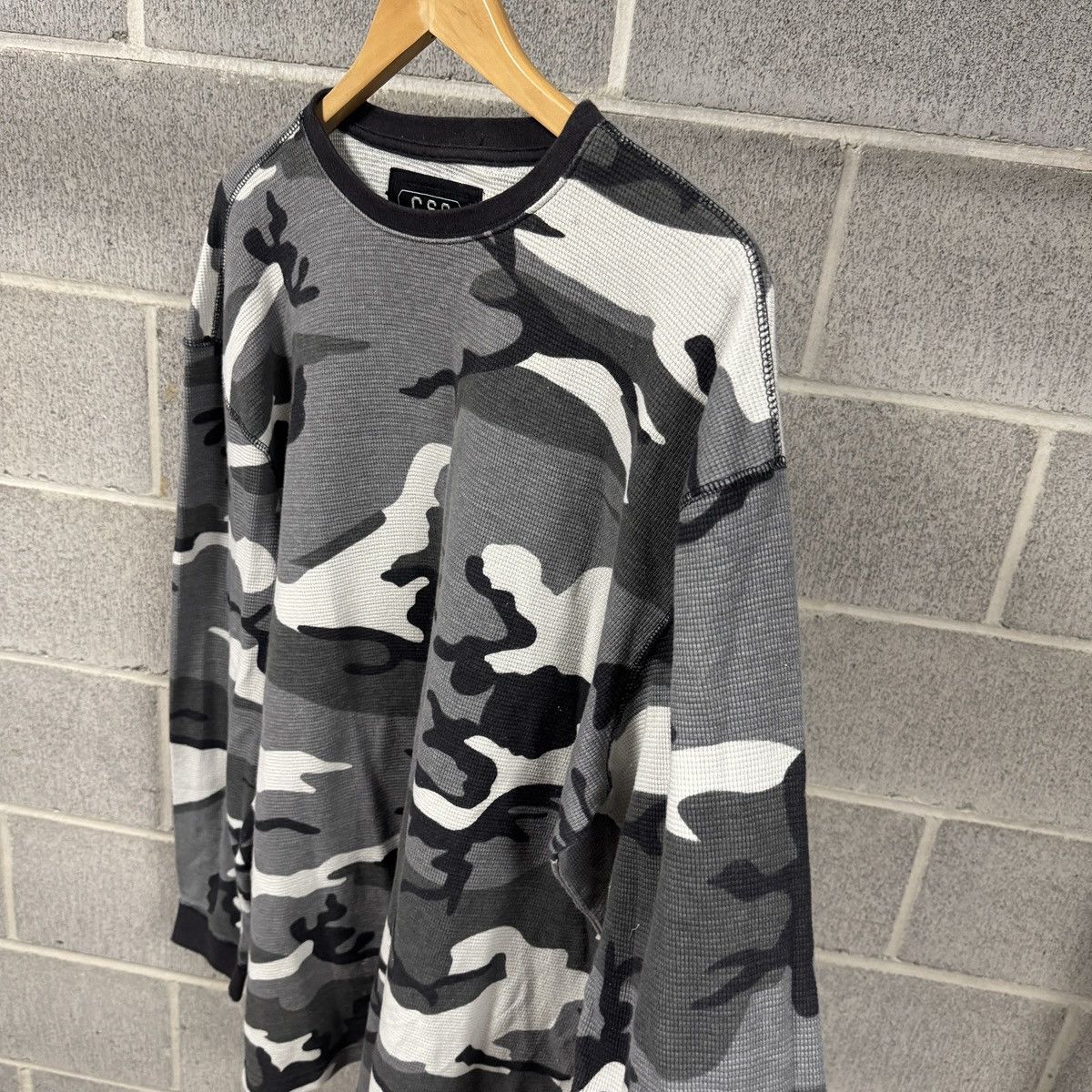 Vintage Snow Camo Thermal Longsleeve Shirt Faded ERD Grunge Chrome Size US XXL / EU 58 / 5 - 3 Thumbnail