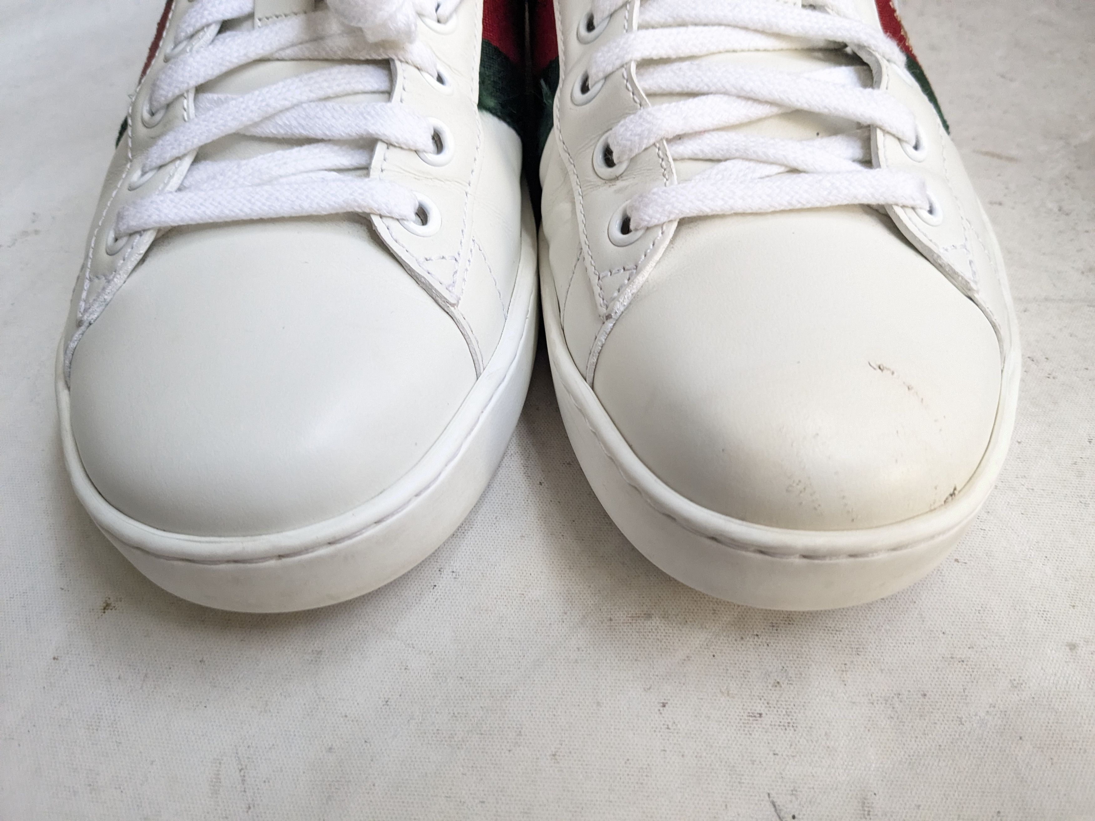 Gucci Gucci Ace White Bee Leather 8 Low Tops Web Elastic Size US 8 / EU 41 - 2 Thumbnail