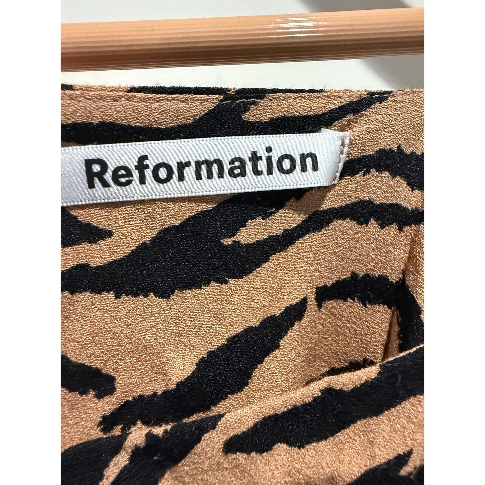 Reformation Reformation Tiger Print Mini Dress Tie-Strap Slip Style 4 Size S / US 4 / IT 40 - 3 Thumbnail