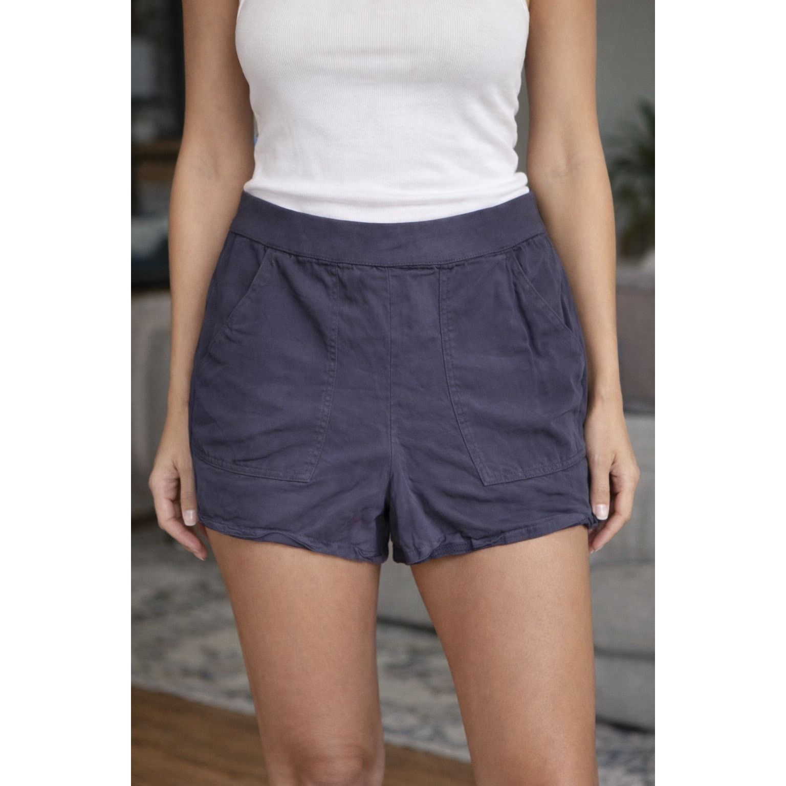 Nine West Nine West Blue Shorts Women Elastic Waist Casual L - E015 Size 34" / US 12 / IT 48 - 2 Thumbnail