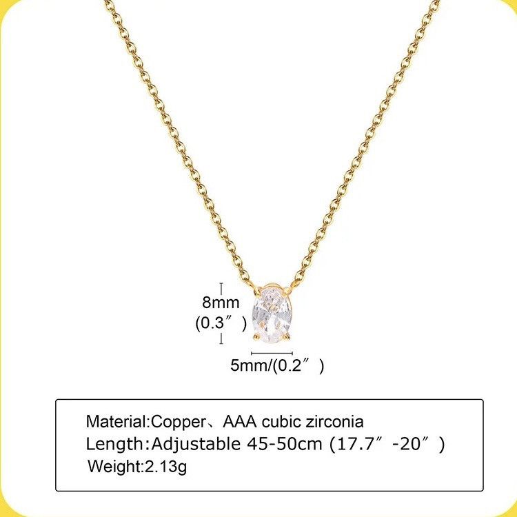 Other Dainity Waterdrop Oval Cubic Zirconia Stone Necklace Size ONE SIZE - 2 Thumbnail
