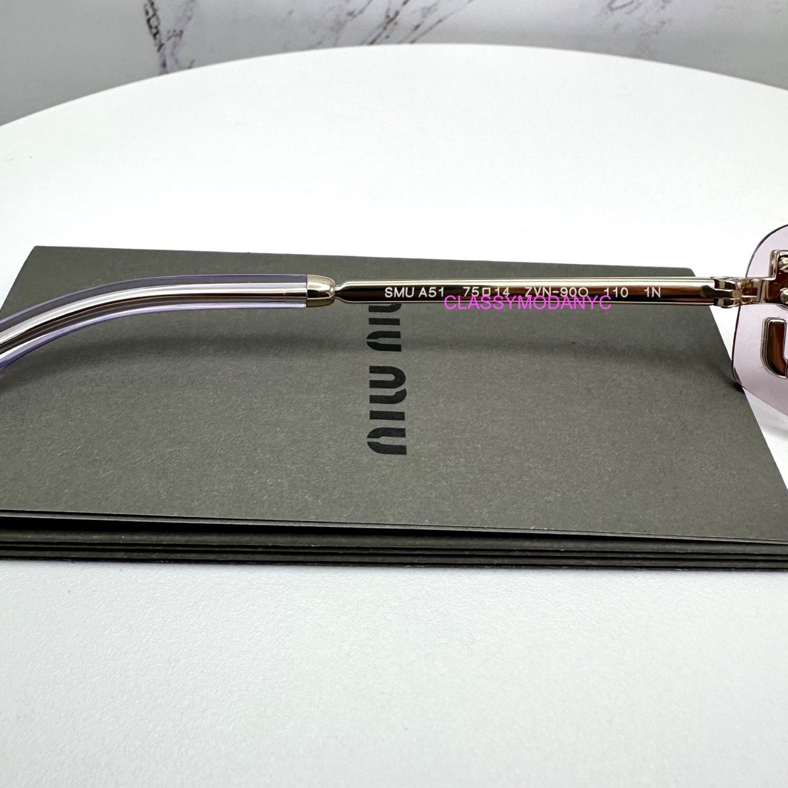 Miu Miu New MIU MIU Sunglasses Gold Pink Wrap AUTHENTIC Runway 2025 Size ONE SIZE - 12 Thumbnail