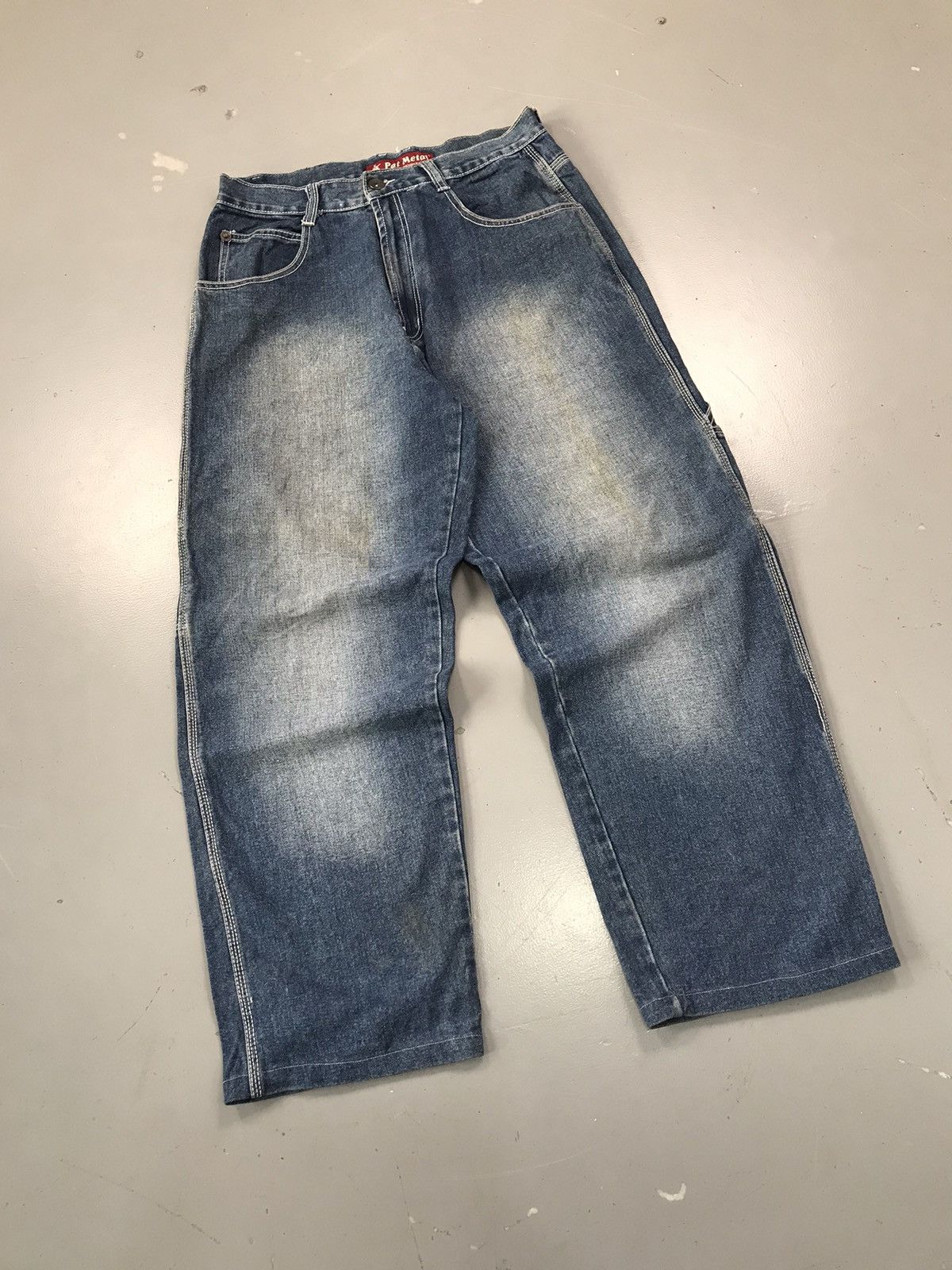 JNCO × Southpole × Vintage Vintage Pat metal SpellOut embroidered carpenter denim Size US 34 / EU 50 - 3 Thumbnail