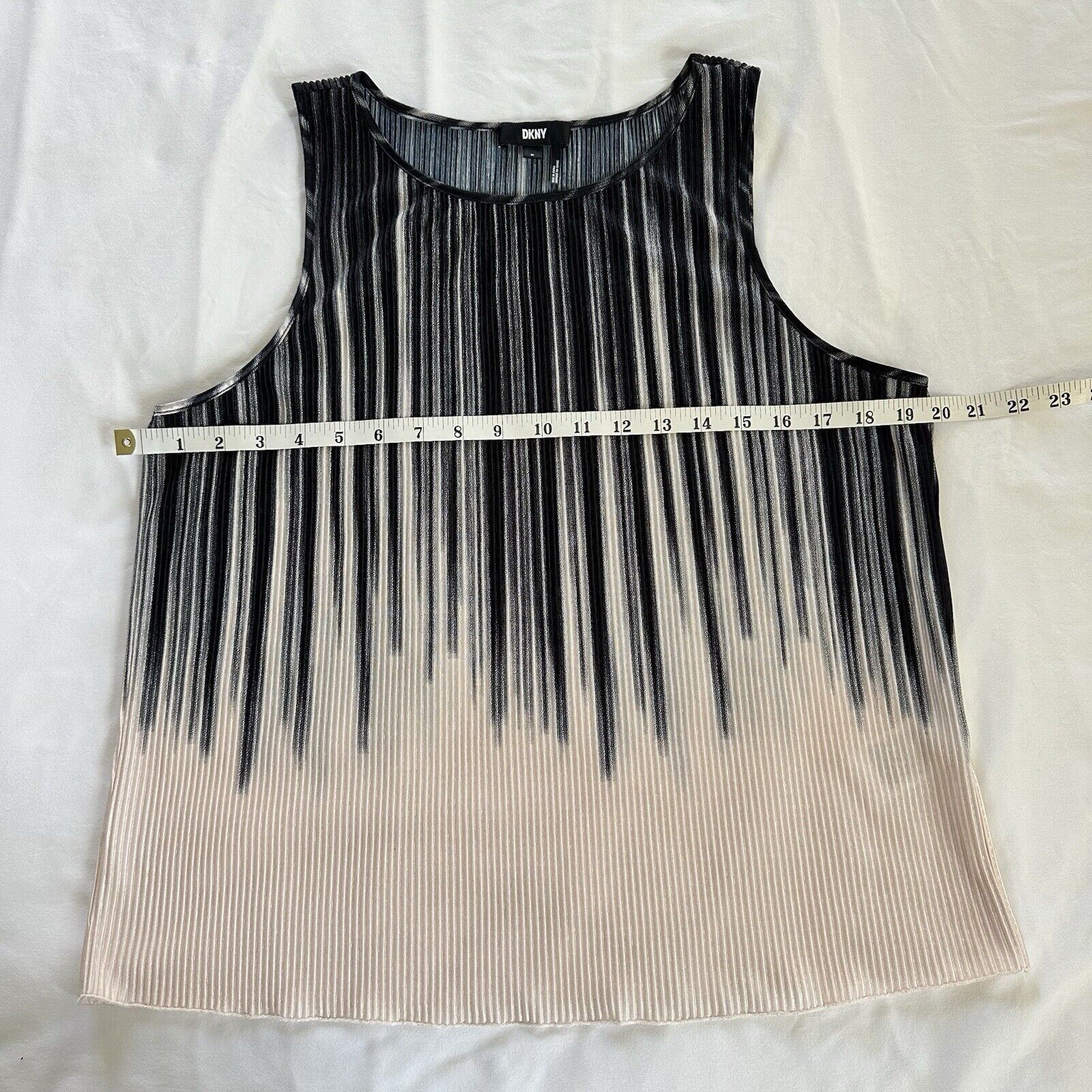 DKNY DKNY Ombre Crepe Pleated Top Black Creamy Blush Size US 6 Size M / US 6-8 / IT 42-44 - 5 Thumbnail