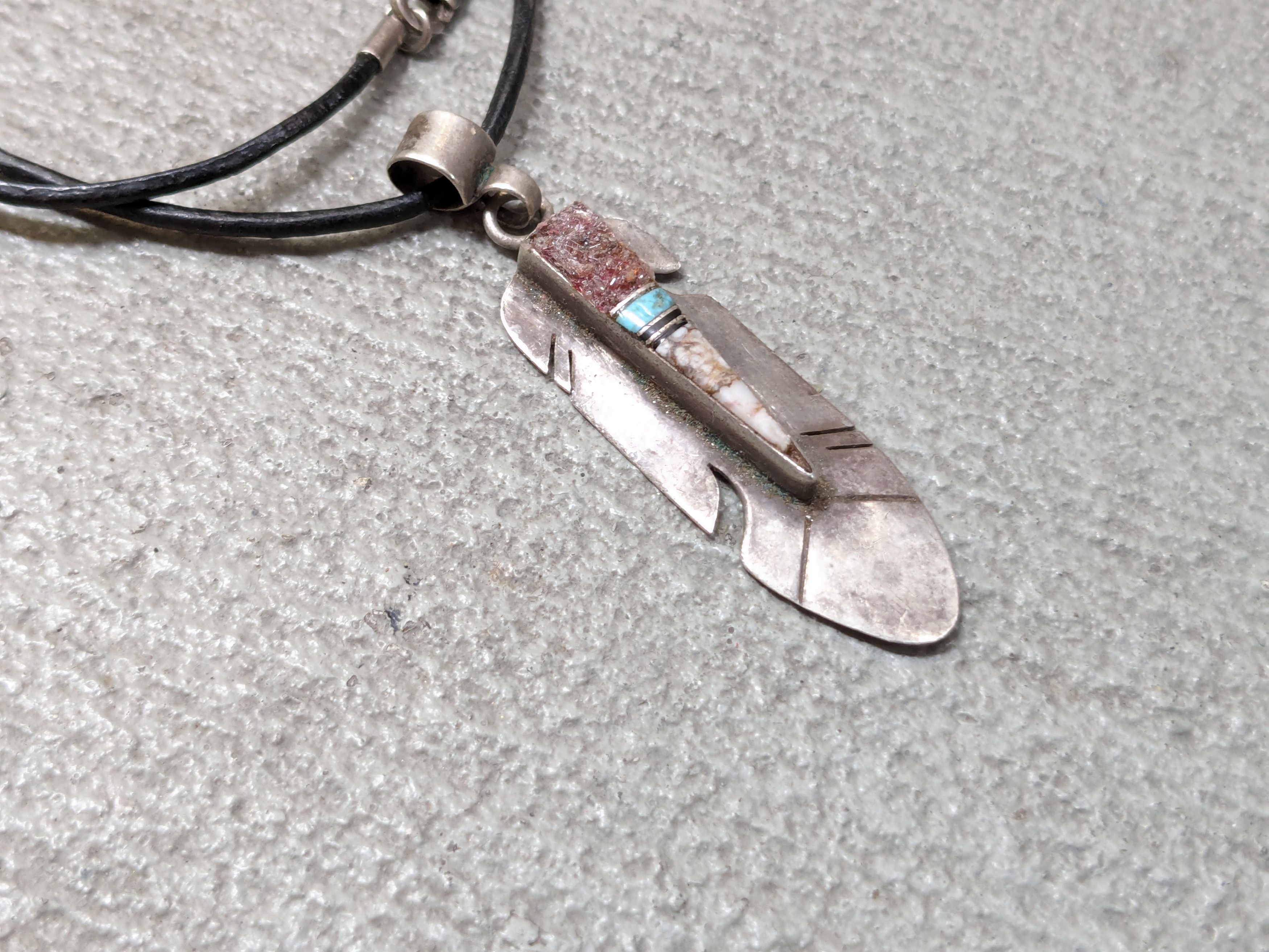 Other Vintage Sterling Silver Feather Necklace Navajo 17" Y2K Size ONE SIZE - 2 Thumbnail