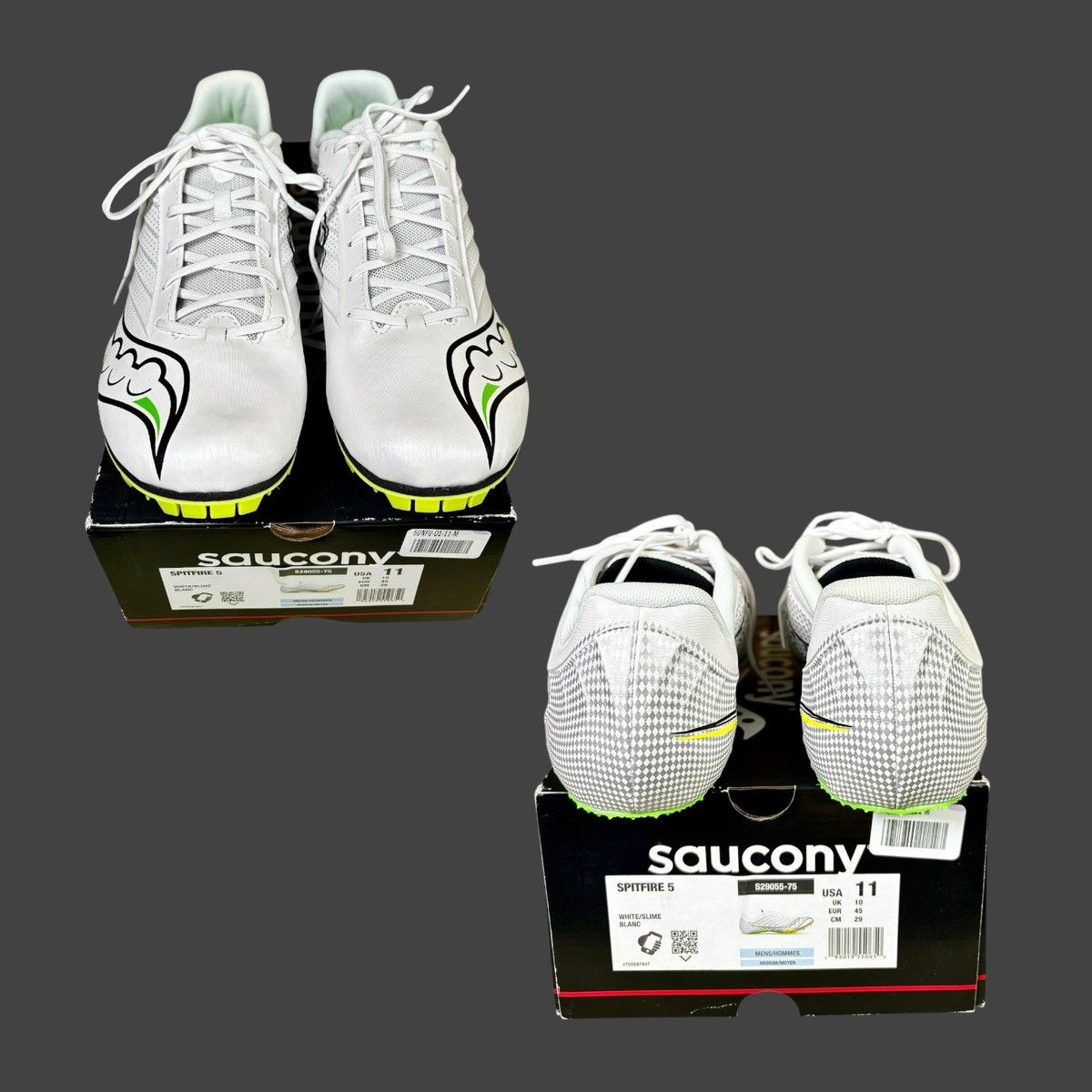 Saucony Saucony Men’s Spitfire White Yellow Running Shoes Sz 11 Size US 11 / EU 44 - 15 Thumbnail