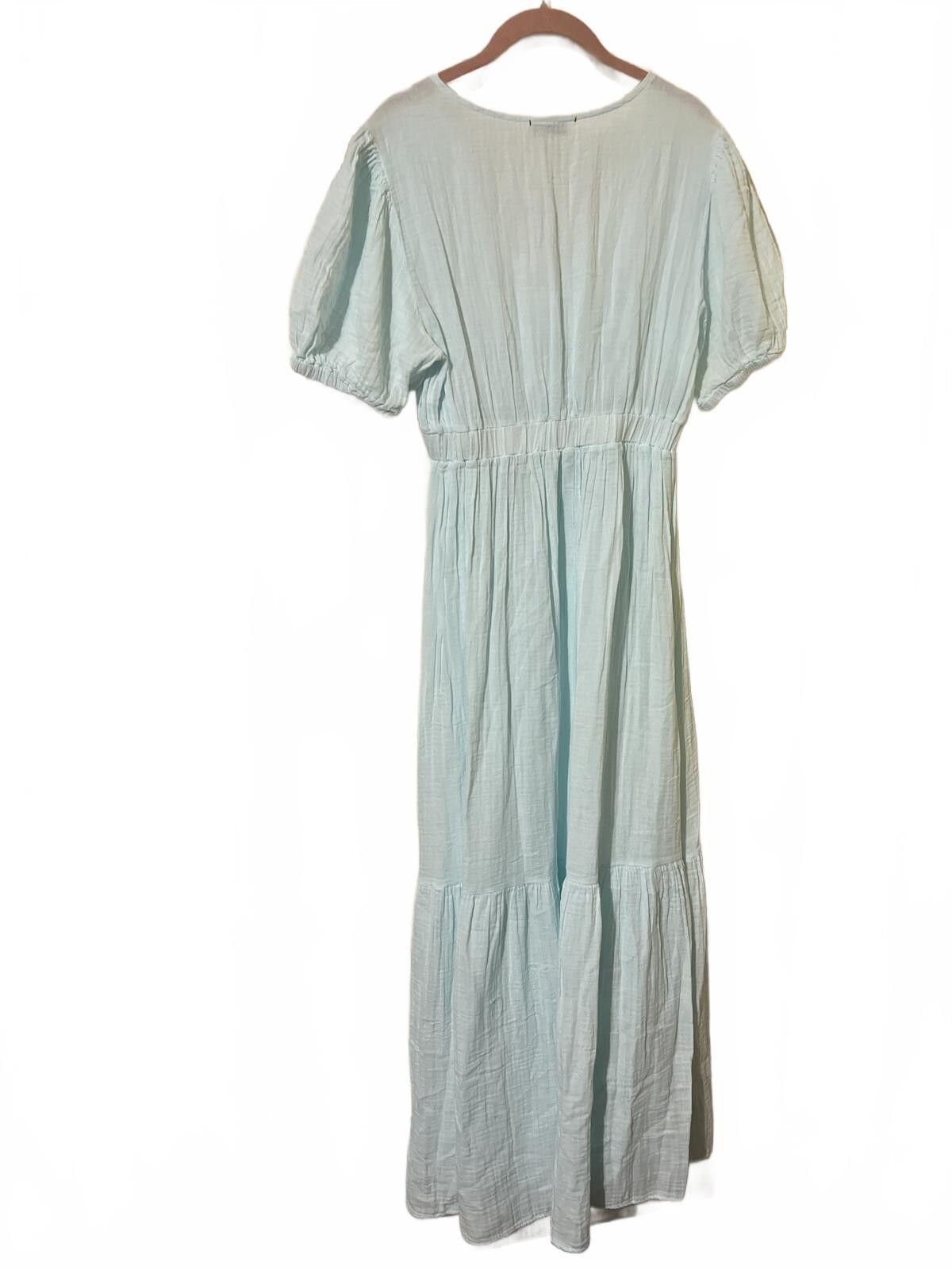 G-Star Stark X Guaze Light Blue Puff Sleeve Maxi Dress M $188 Size M / US 6-8 / IT 42-44 - 7 Thumbnail