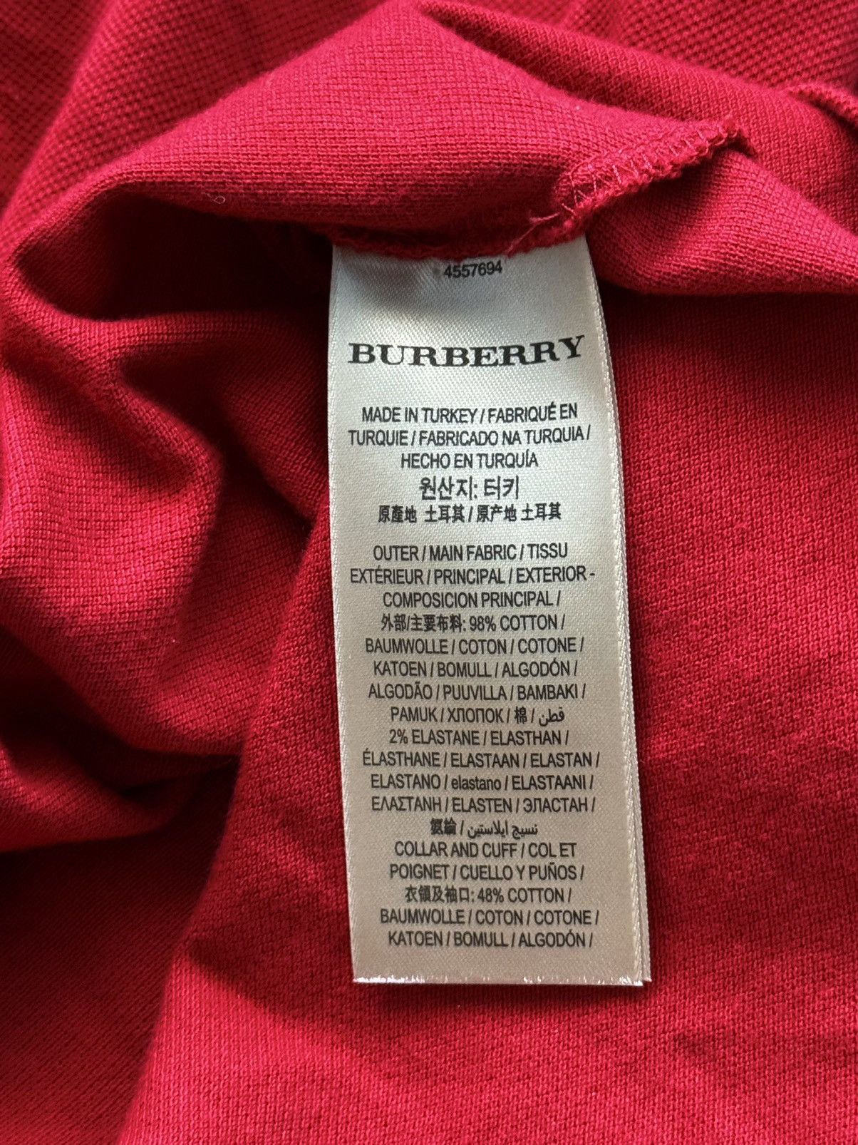Burberry × Designer Burberry Brit red polo t-shirt Size M / US 6-8 / IT 42-44 - 5 Thumbnail