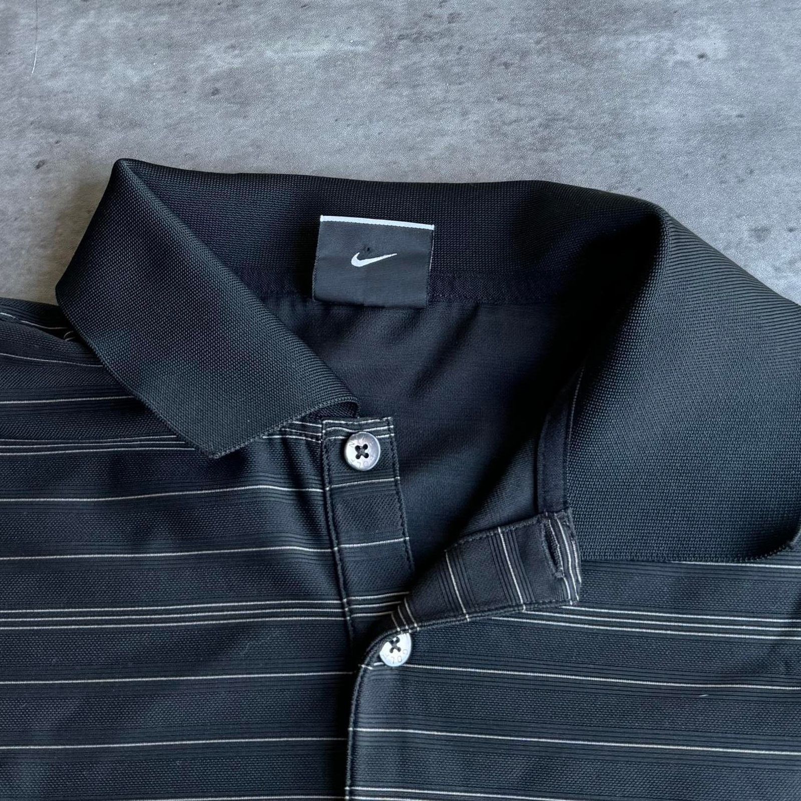 Nike × Nike ACG Nike Golf Black Striped Athletic Polo Shirt Size US L / EU 52-54 / 3 - 3 Thumbnail