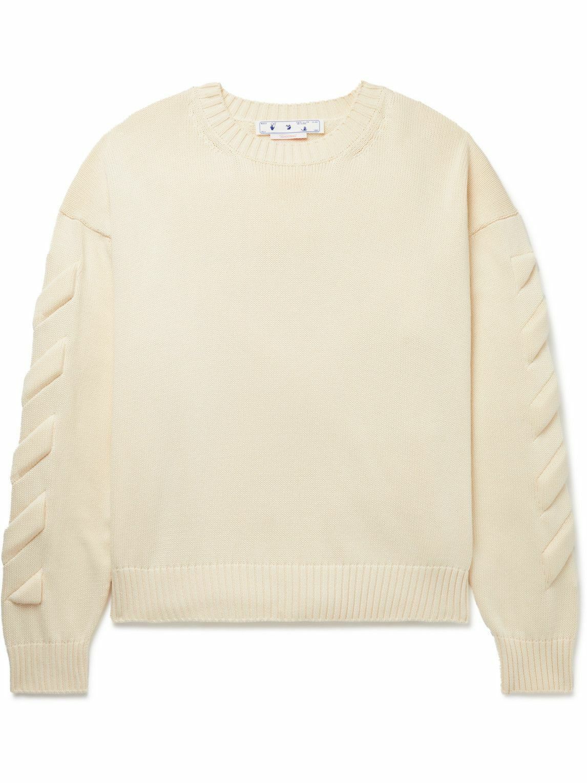 Off-White o1y0325 Crewneck Sweater in Ivory Size US S / EU 44-46 / 1 - 1 Thumbnail