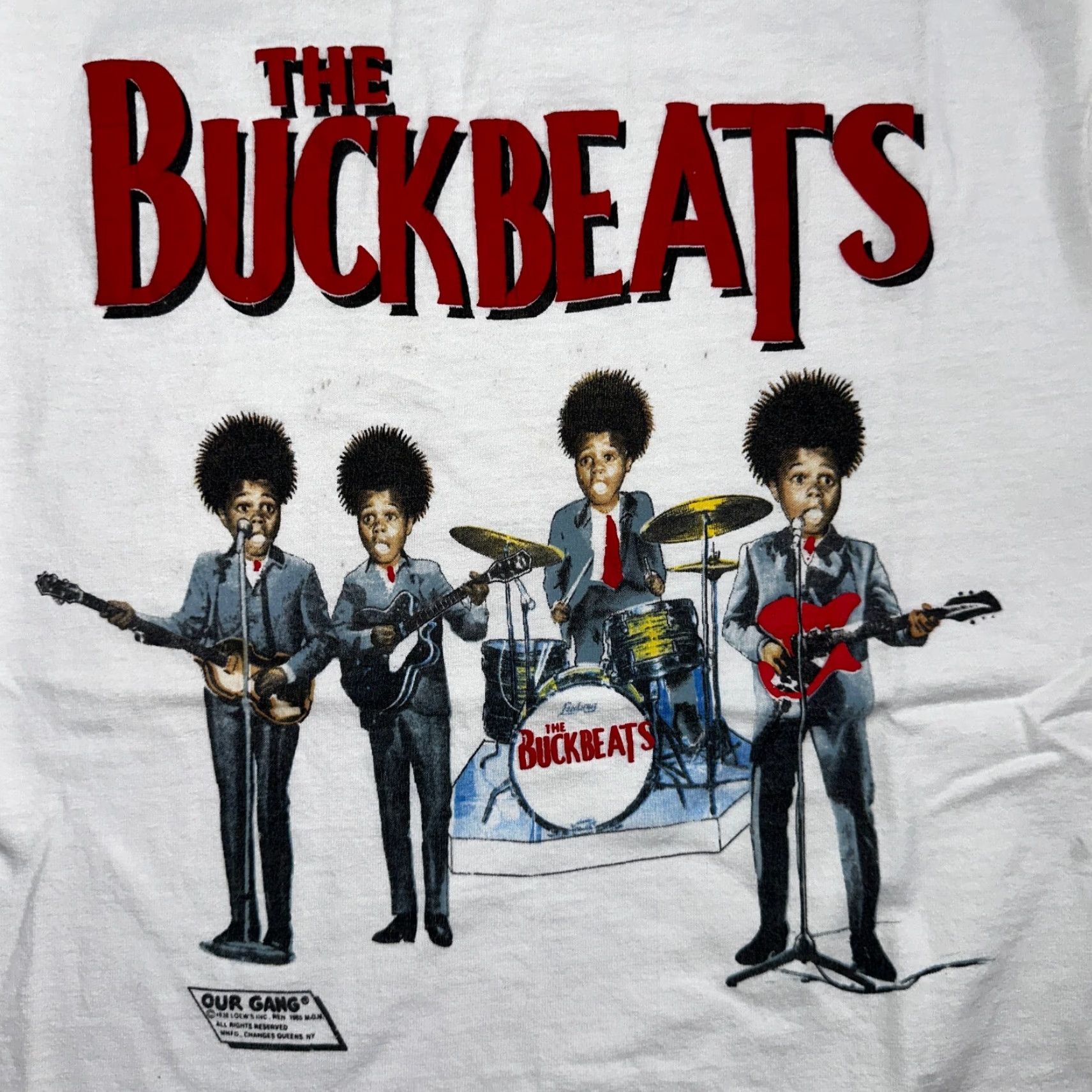 Vintage VINTAGE Buckwheat Buckbeats The Buckbeats Beatles Shirt 1980s 80s Band Rap Shirt Adult M White Crew Neck Mens Graphic Print Vintage Theme 80s Mens Size US M / EU 48-50 / 2 - 2 Thumbnail