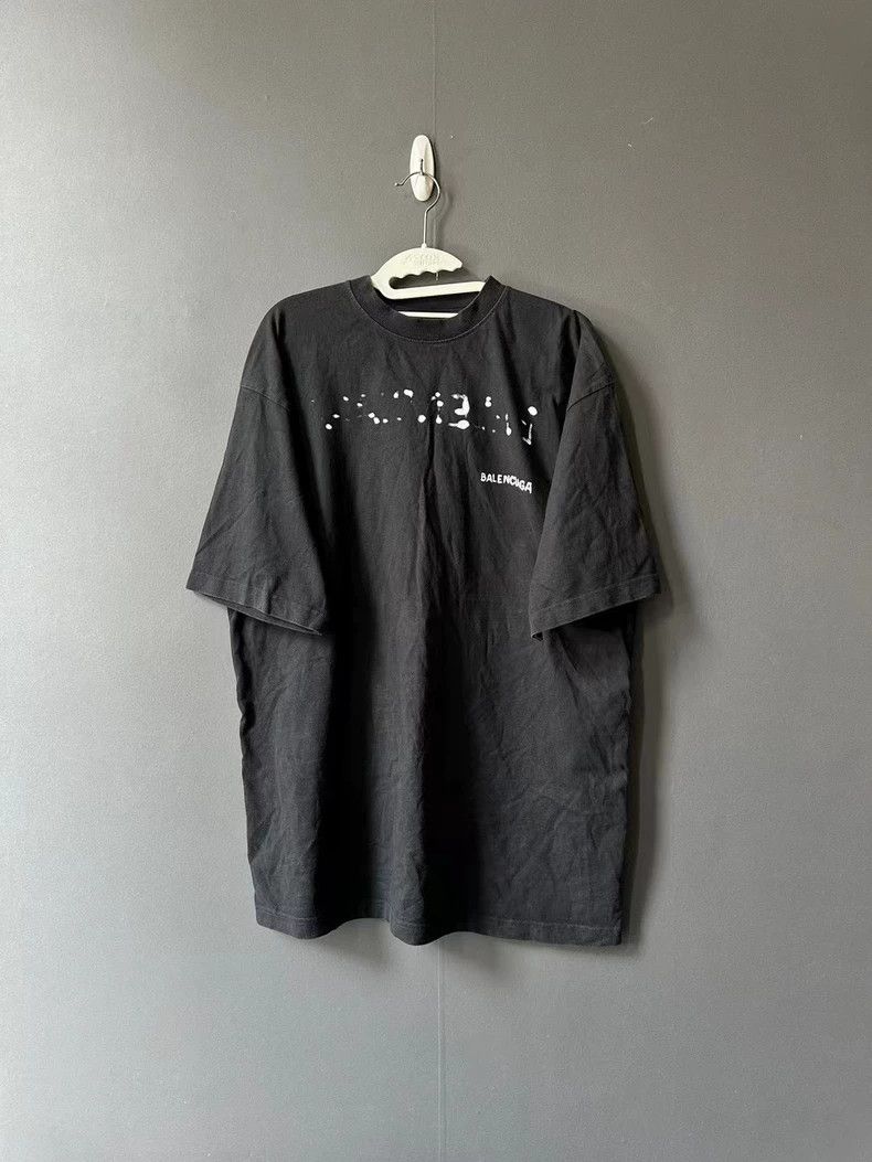Balenciaga Balenciaga Black Graphic Short Sleeve T-Shirt - dmc Size US S / EU 44-46 / 1 - 1 Thumbnail