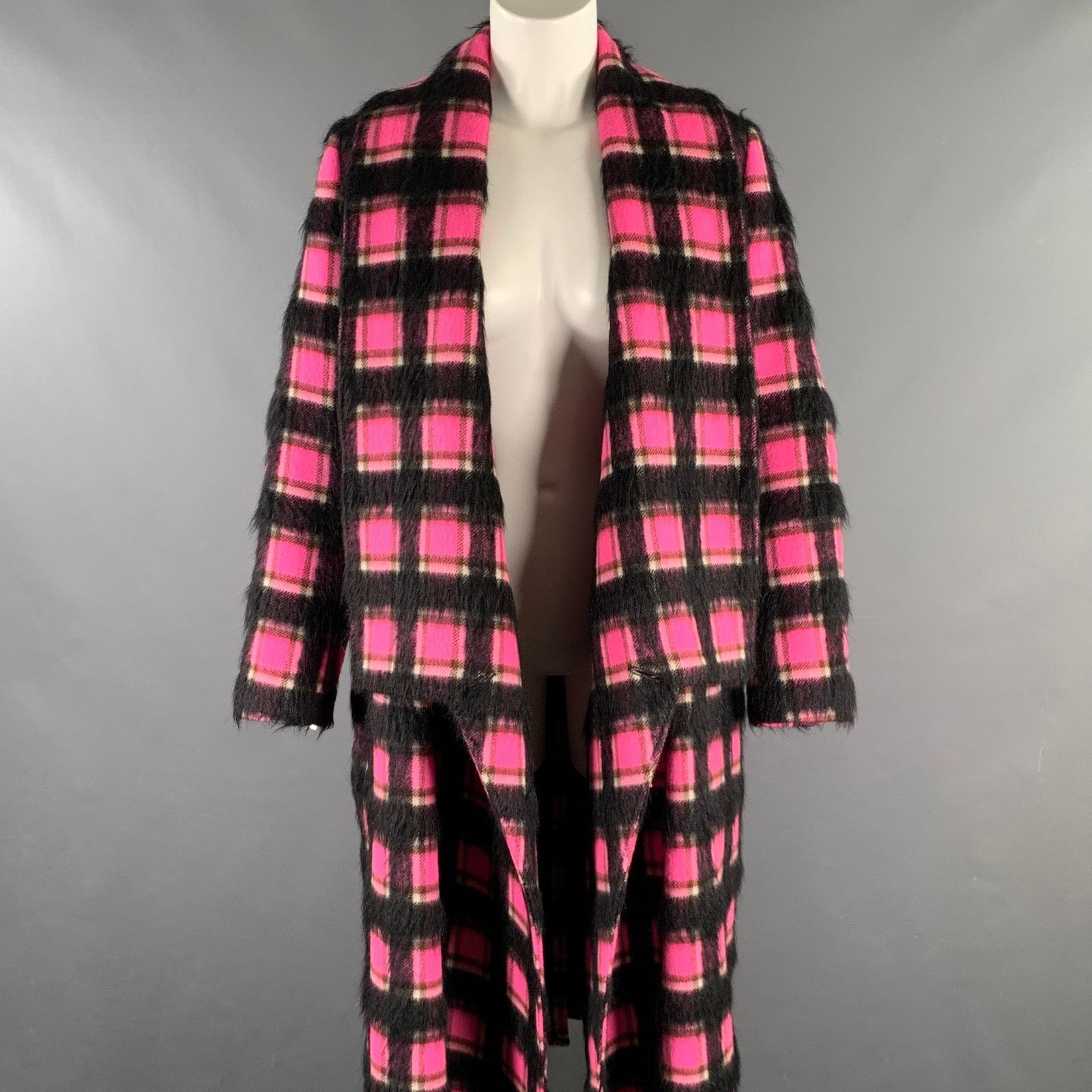 Golden Goose GOLDEN GOOSE Size S Pink Black White Plaid Shawl Lapel Coat Size S / US 4 / IT 40 - 5 Thumbnail