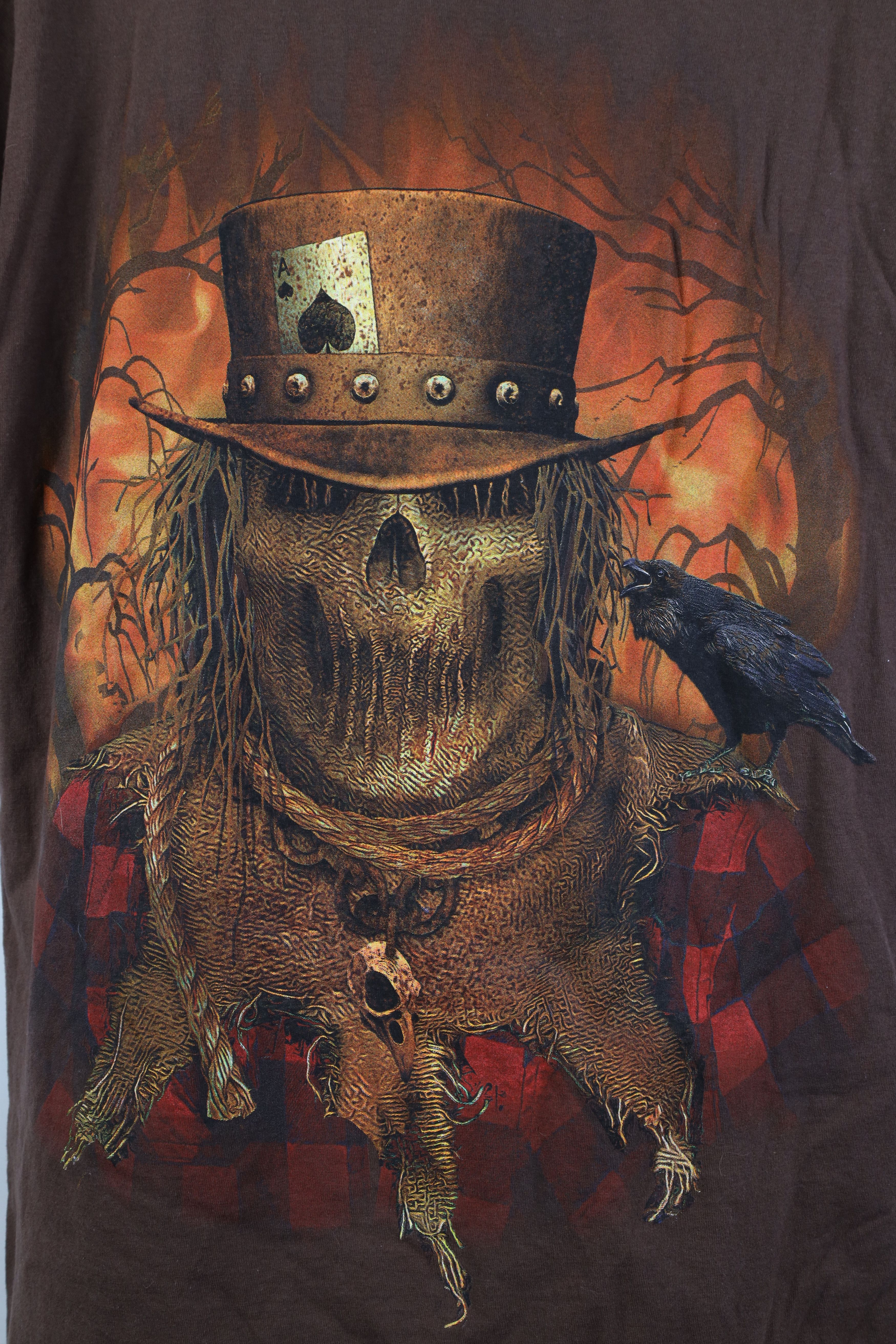 Vintage Vintage Y2K Streetwear Scarecrow Halloween Raven T-Shirt Size US S / EU 44-46 / 1 - 4 Thumbnail