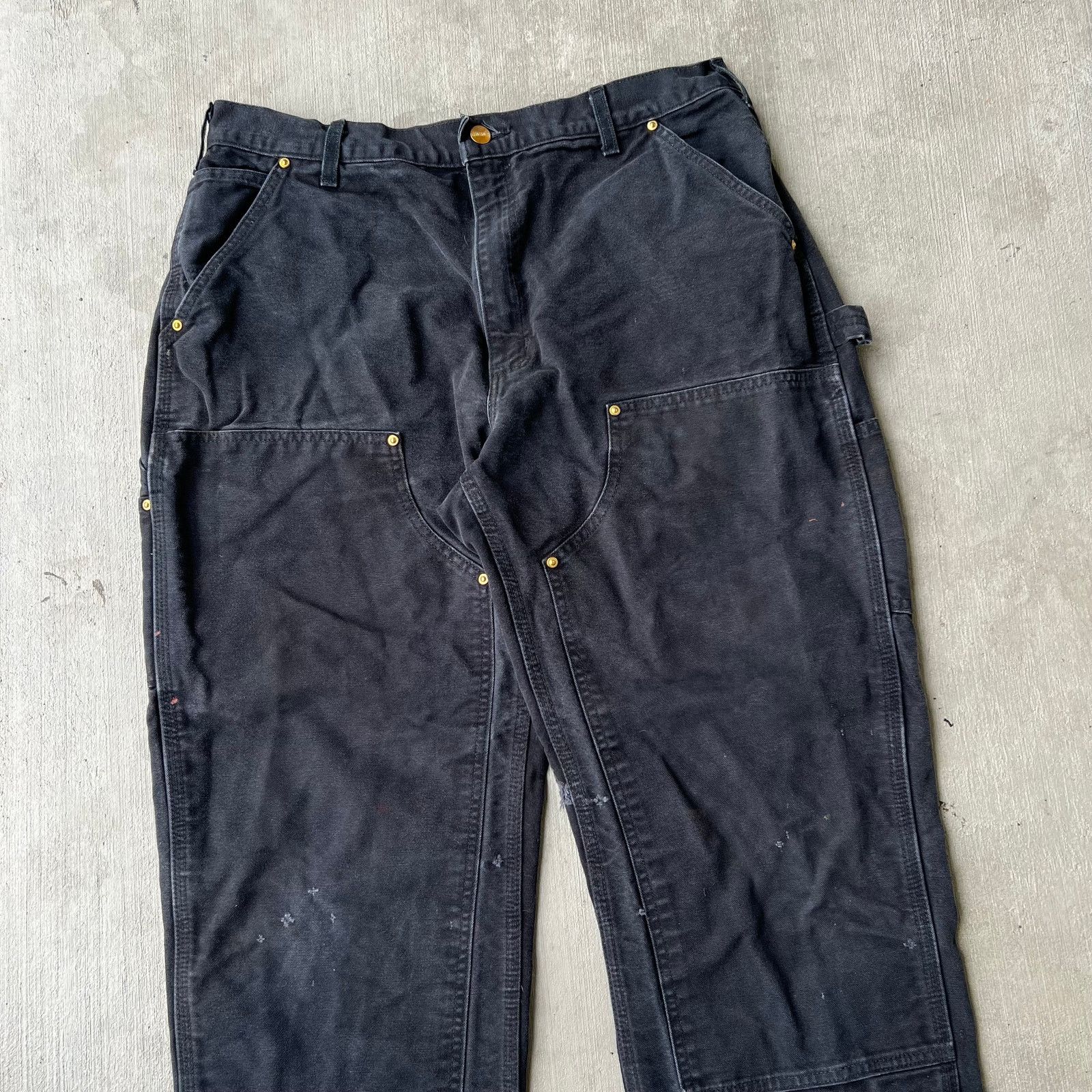 Carhartt × Vintage Carhartt black double knee work wear carpenter pants Size US 33 - 2 Thumbnail
