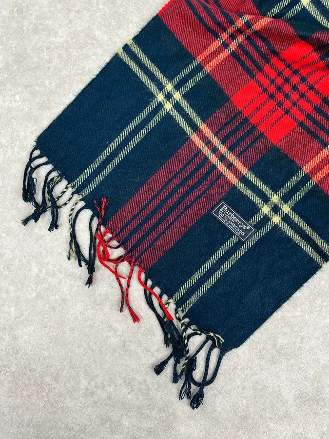Burberry Burberry Green & Tartan Wool Scarf Size ONE SIZE - 4 Thumbnail