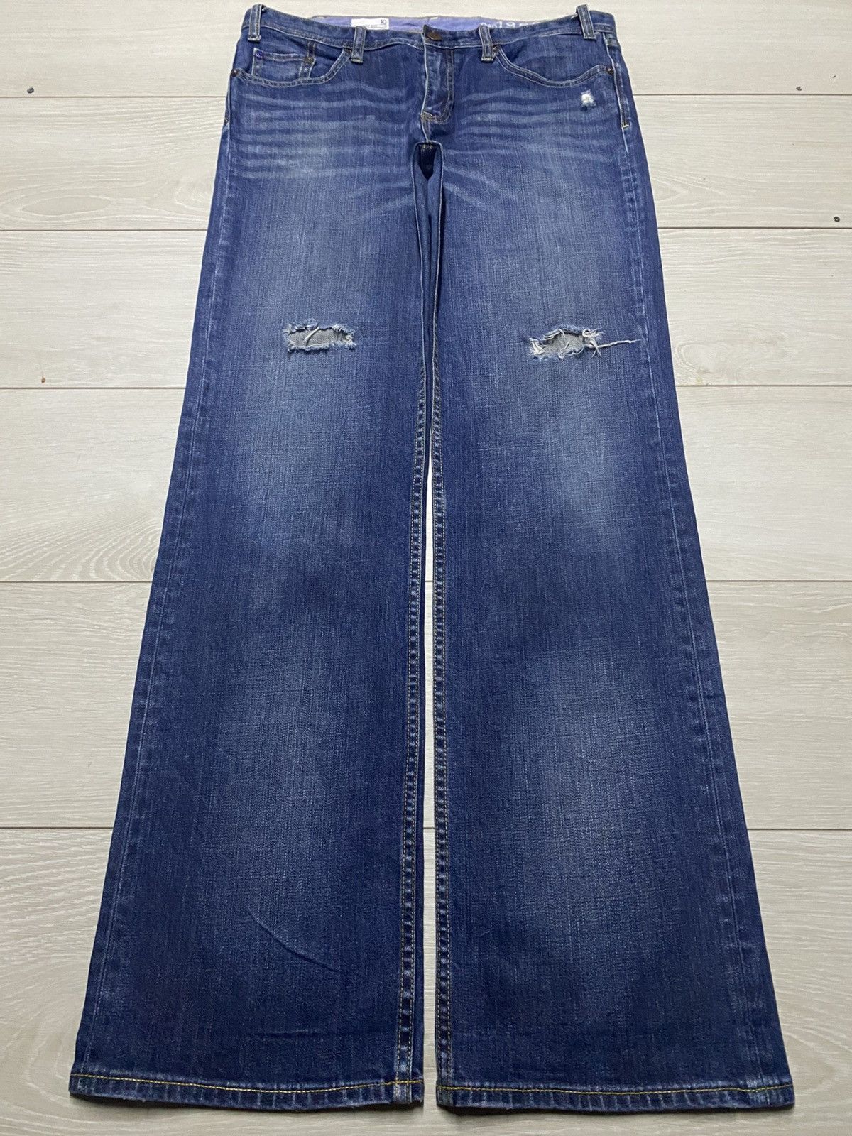 Dapper Dan × Gap Vintage Gap Denim Blue Wash Distressed Bootcut Jeans Size US 33 - 1 Thumbnail