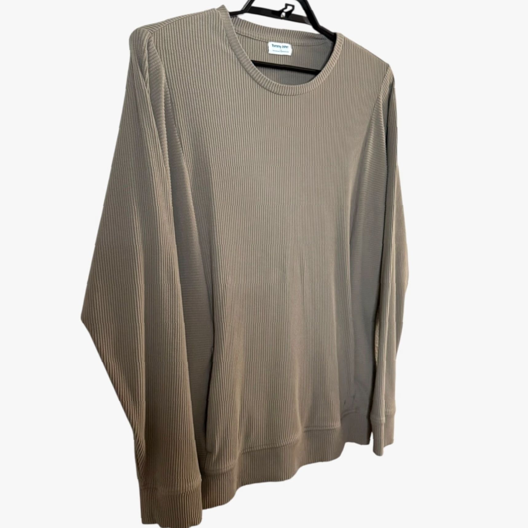 Vintage Tommy John Sweatshirt Tan Men L Ribbed Long-Sleeve Crewneck Pockets Size US L / EU 52-54 / 3 - 3 Thumbnail