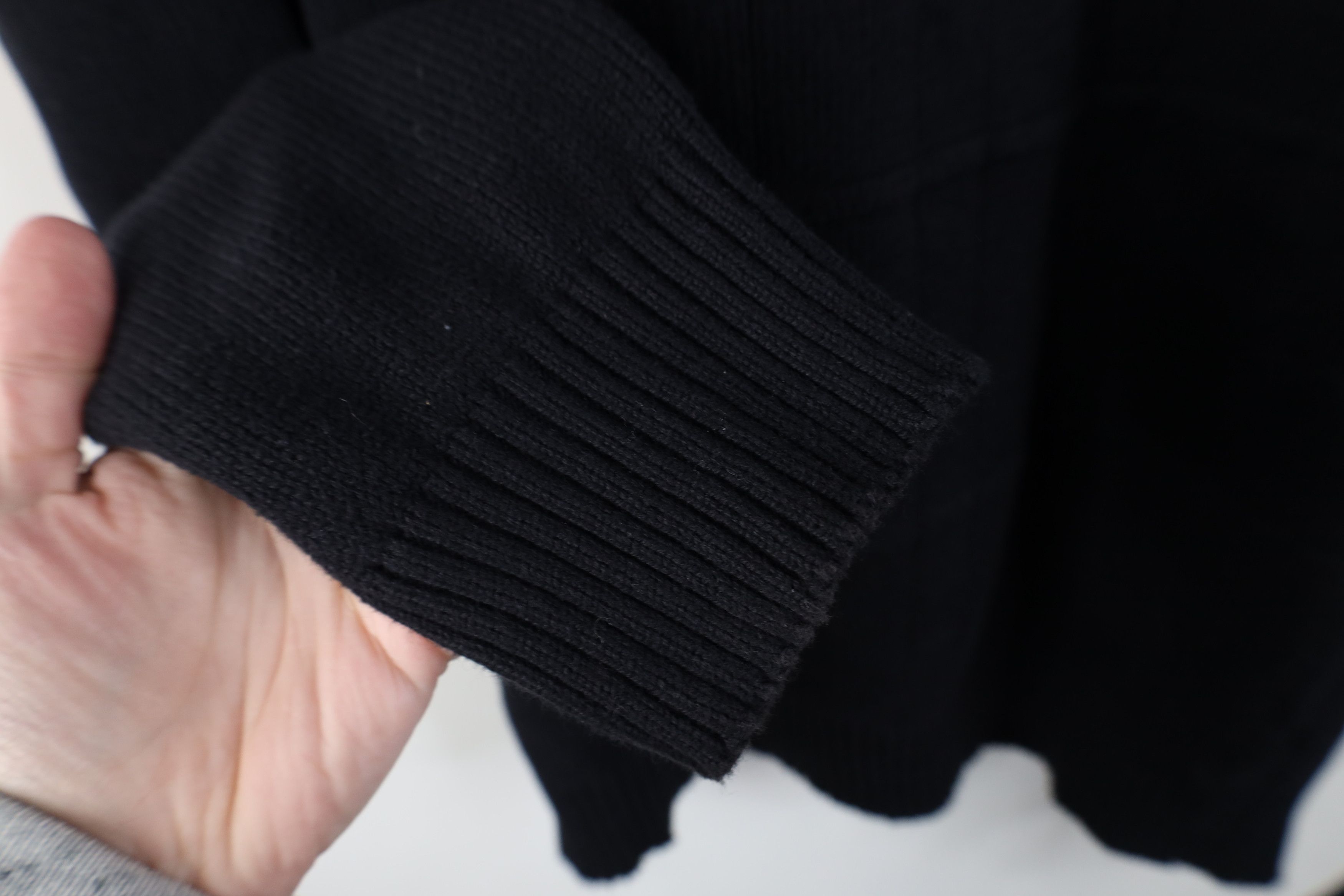 Vintage Vintage 90s Streetwear Ribbed Cable Knit Sweater Black Size US XXL / EU 58 / 5 - 8 Thumbnail