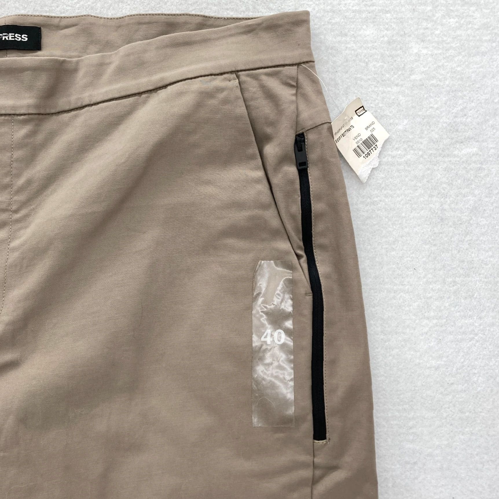 Express Express Pants Mens 40x27 Brown Slim Chino Stretch Fabric Tapered Leg Casual Pants Size US 40 / EU 56 - 3 Thumbnail