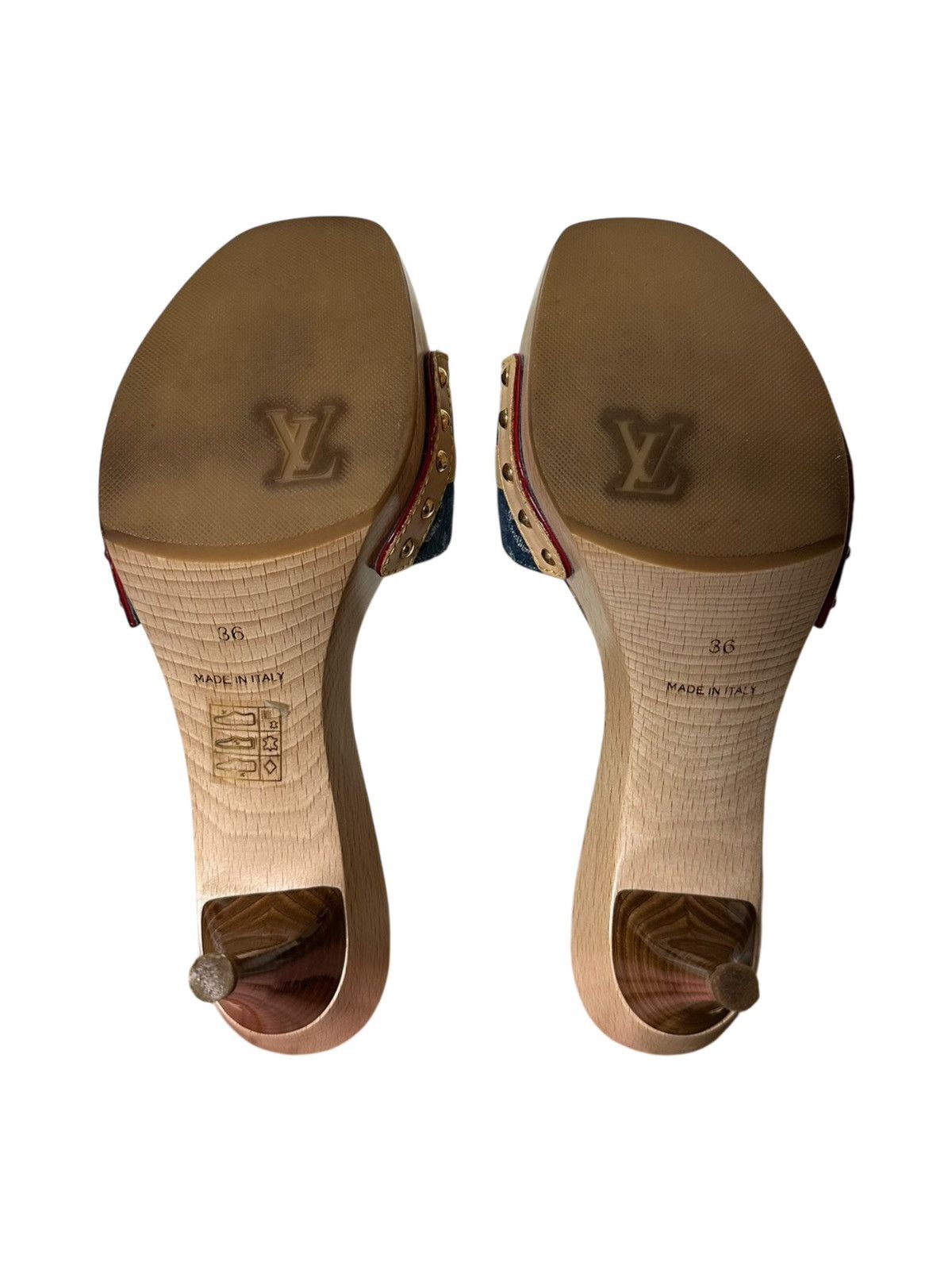 Louis Vuitton LOUIS VUITTON Monogram Denim Leather Bow Platform Sandals Size US 5 / IT 35 - 3 Thumbnail