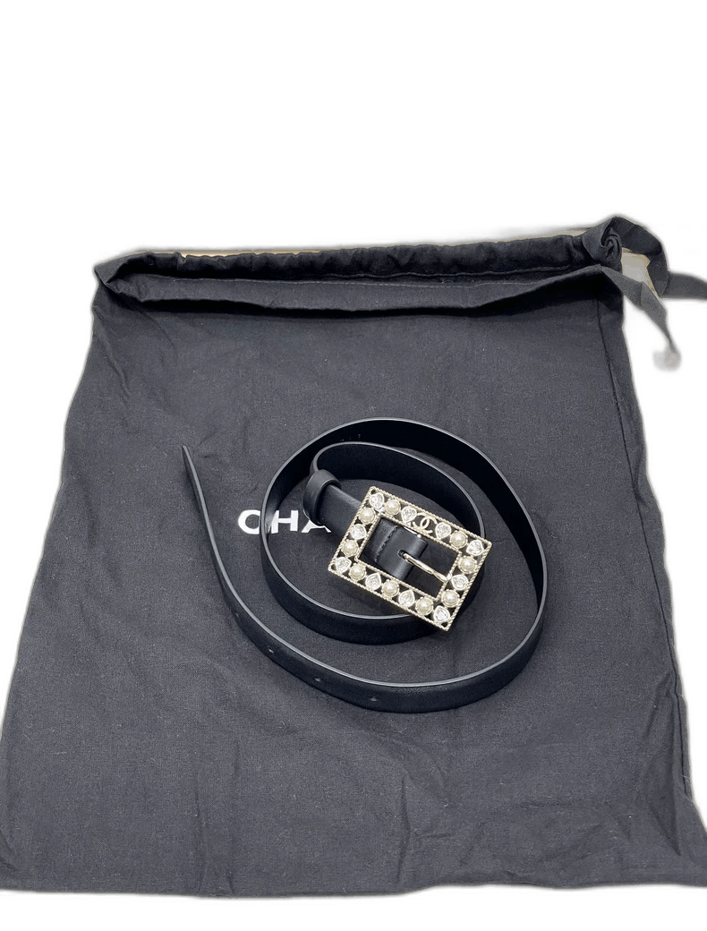 Chanel Chanel Pearl Rhinestone Square Buckle Belt Size ONE SIZE - 1 Thumbnail