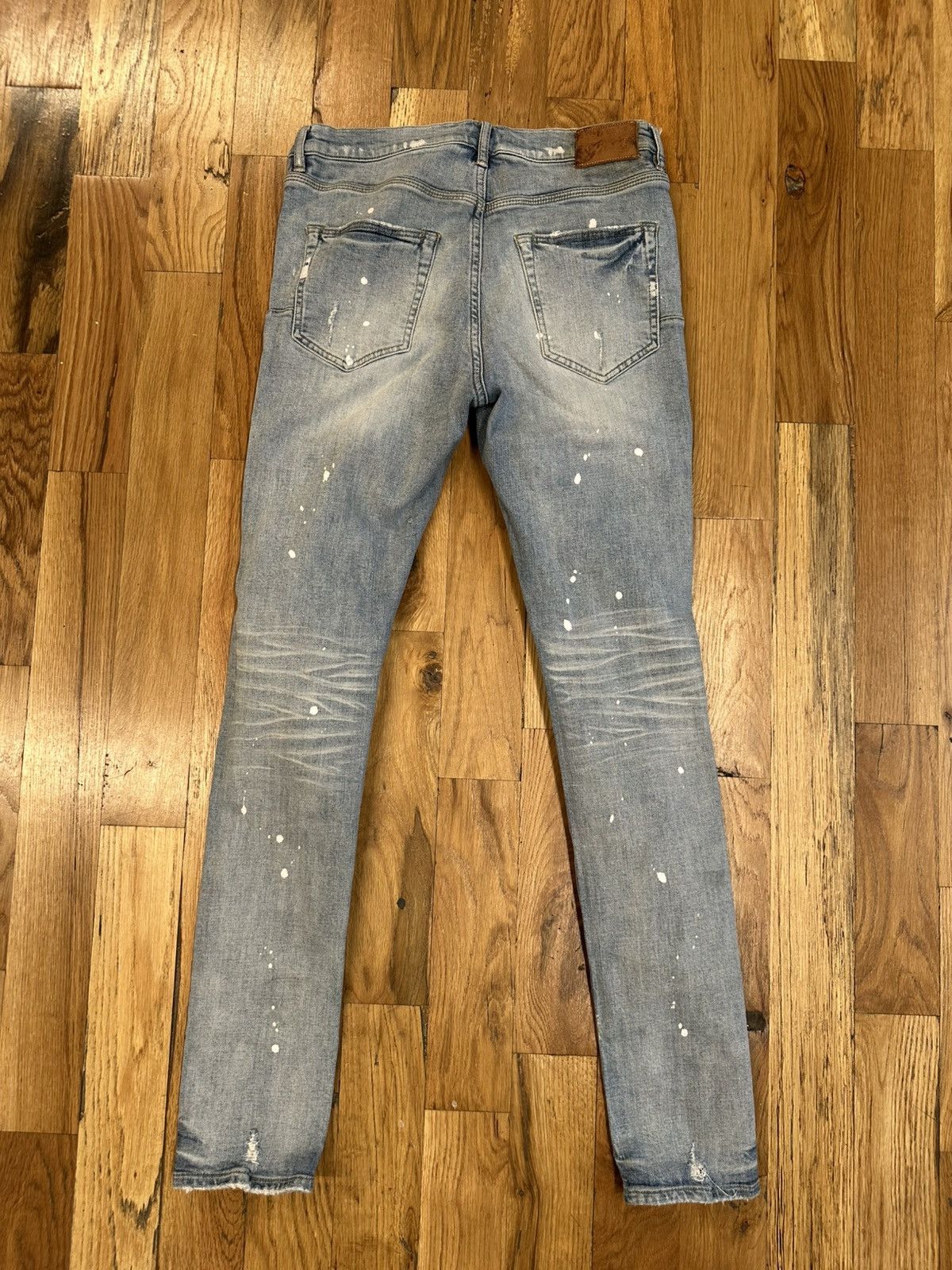 Purple Brand Purple Brand Distressed Paint Splatter Blue Denim Size 31 Size US 31 - 2 Thumbnail