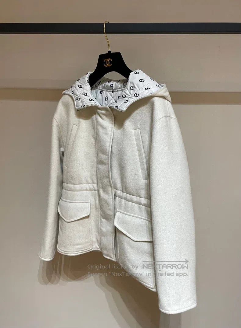 Other Hermes Cashmere Pig Nose Beige Double-Sided Down Jacket Size XXS / US 00 / IT 34 - 4 Thumbnail