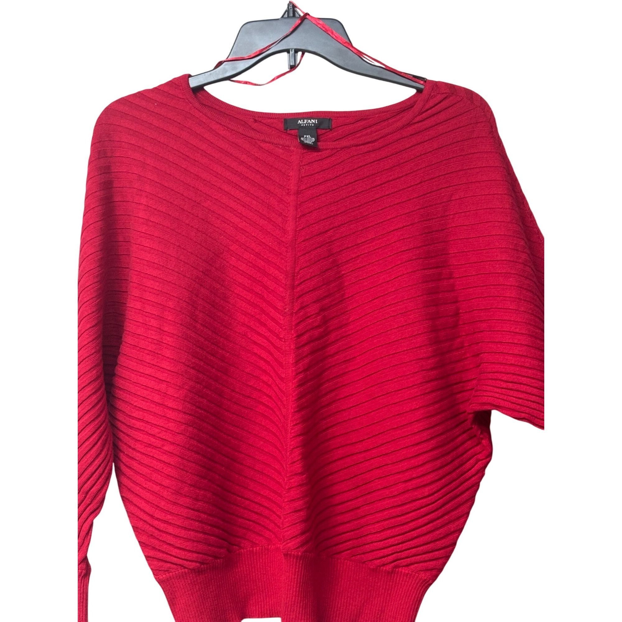 Alfani Alfani Women’s Petite Mitered Ribbed Dolman Sweater, Red, PX Size ONE SIZE - 2 Thumbnail