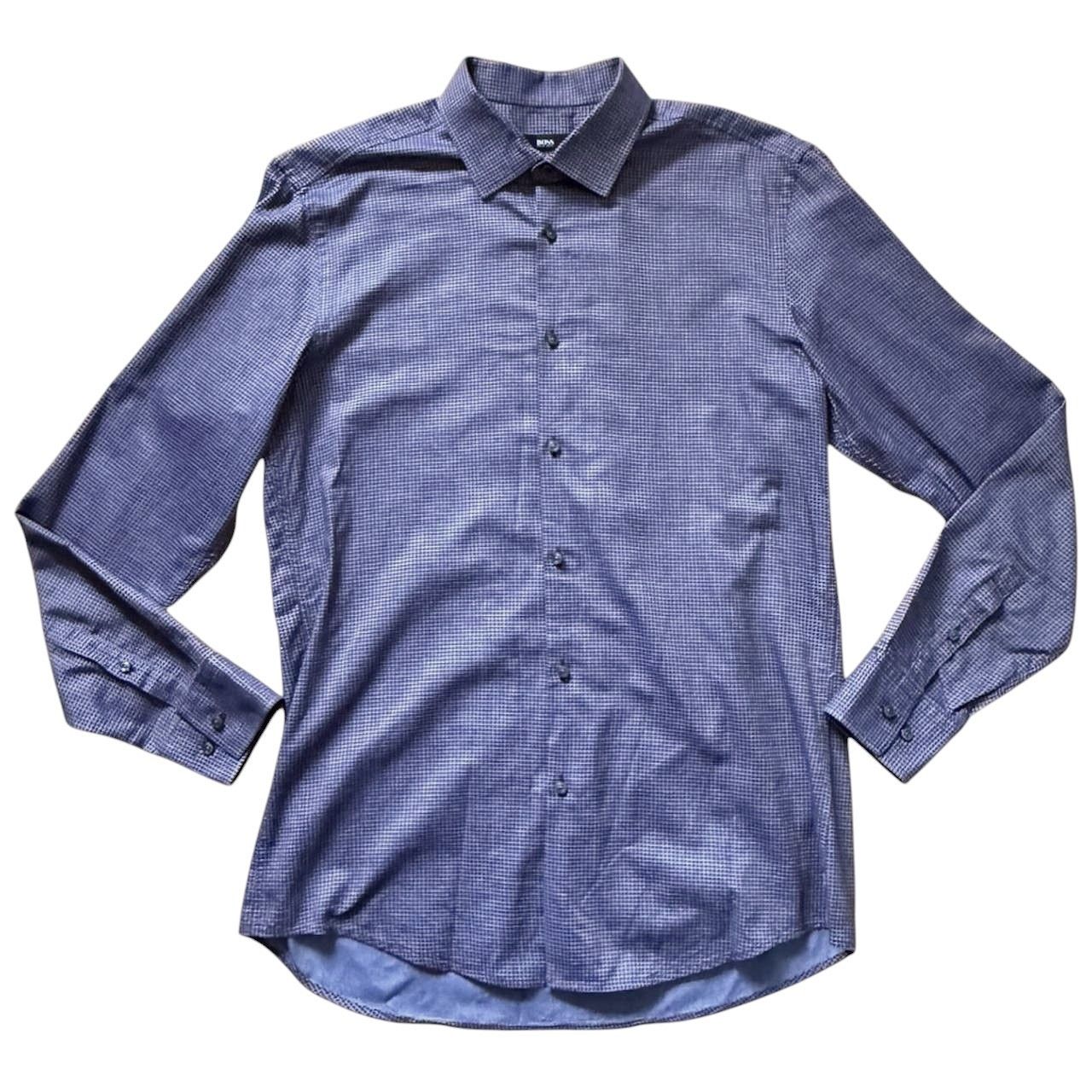 Hugo Boss Hugo Boss Blue/Brown Shirt | Size 16.5 Size US L / EU 52-54 / 3 - 1 Thumbnail