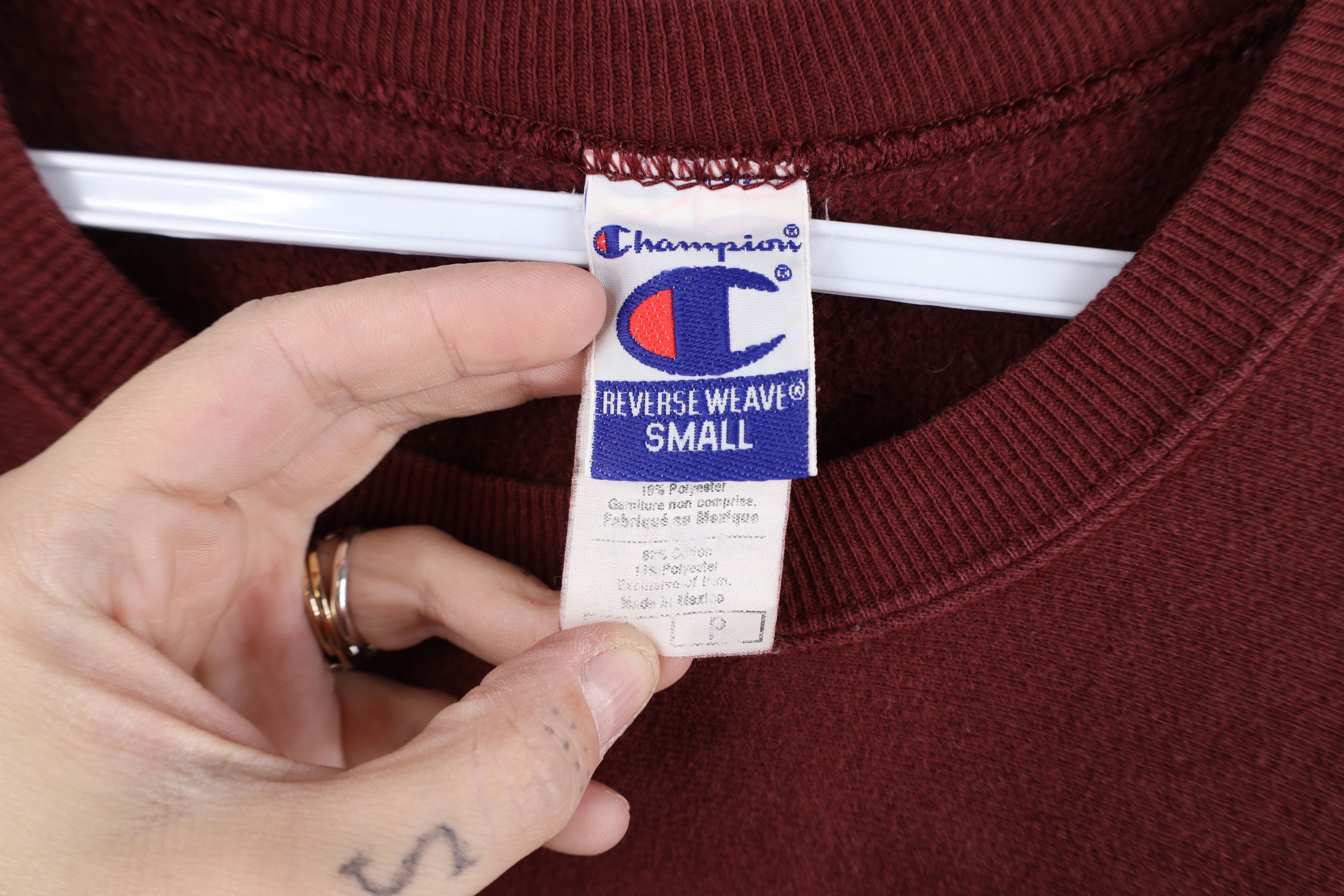 Champion Vintage 90s Champion Reverse Weave Crewneck Sweatshirt Red Size US S / EU 44-46 / 1 - 7 Thumbnail