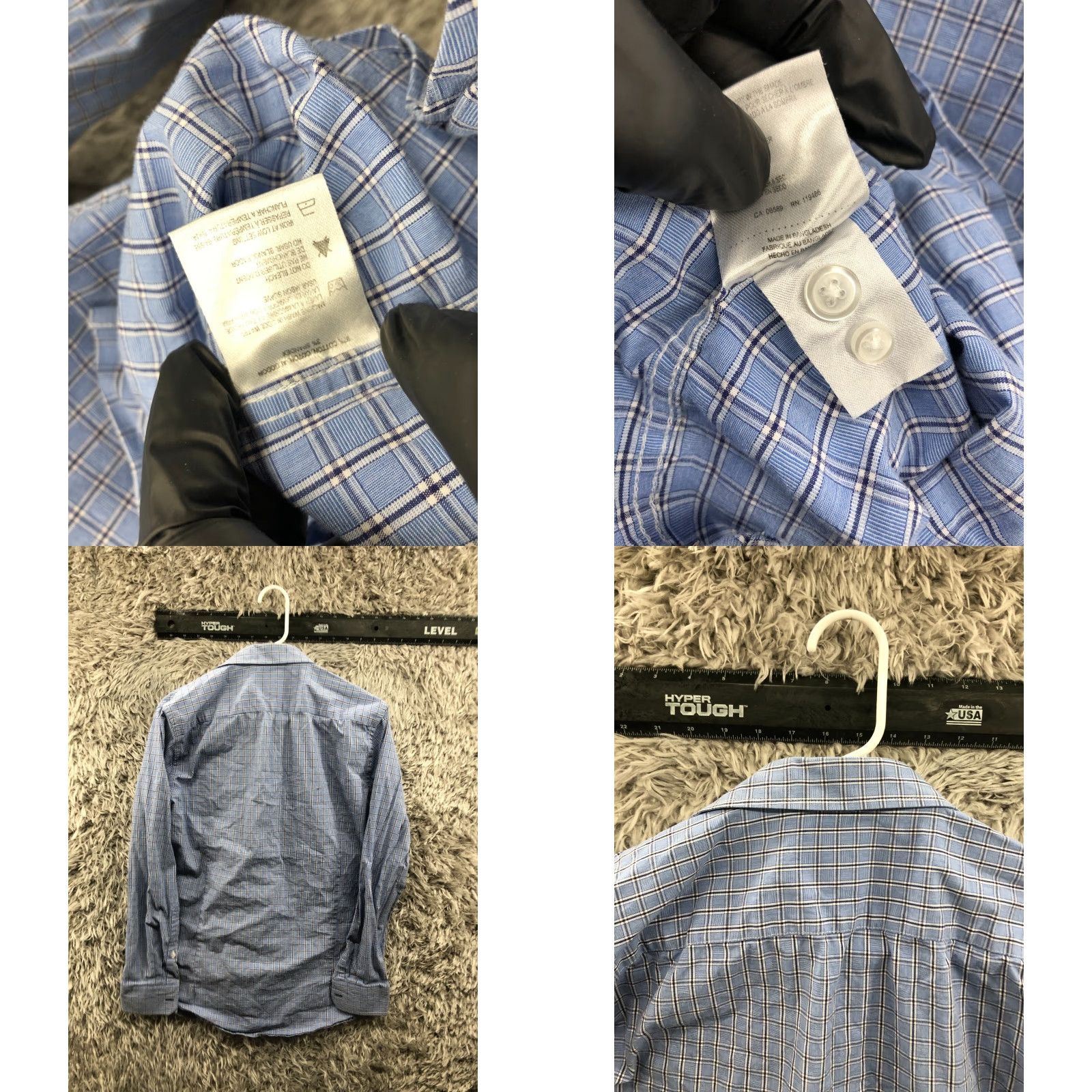 Vintage Report Collection Shirt Mens Long Sleeve Button-Up Blue Check Size M Size US M / EU 48-50 / 2 - 8 Thumbnail