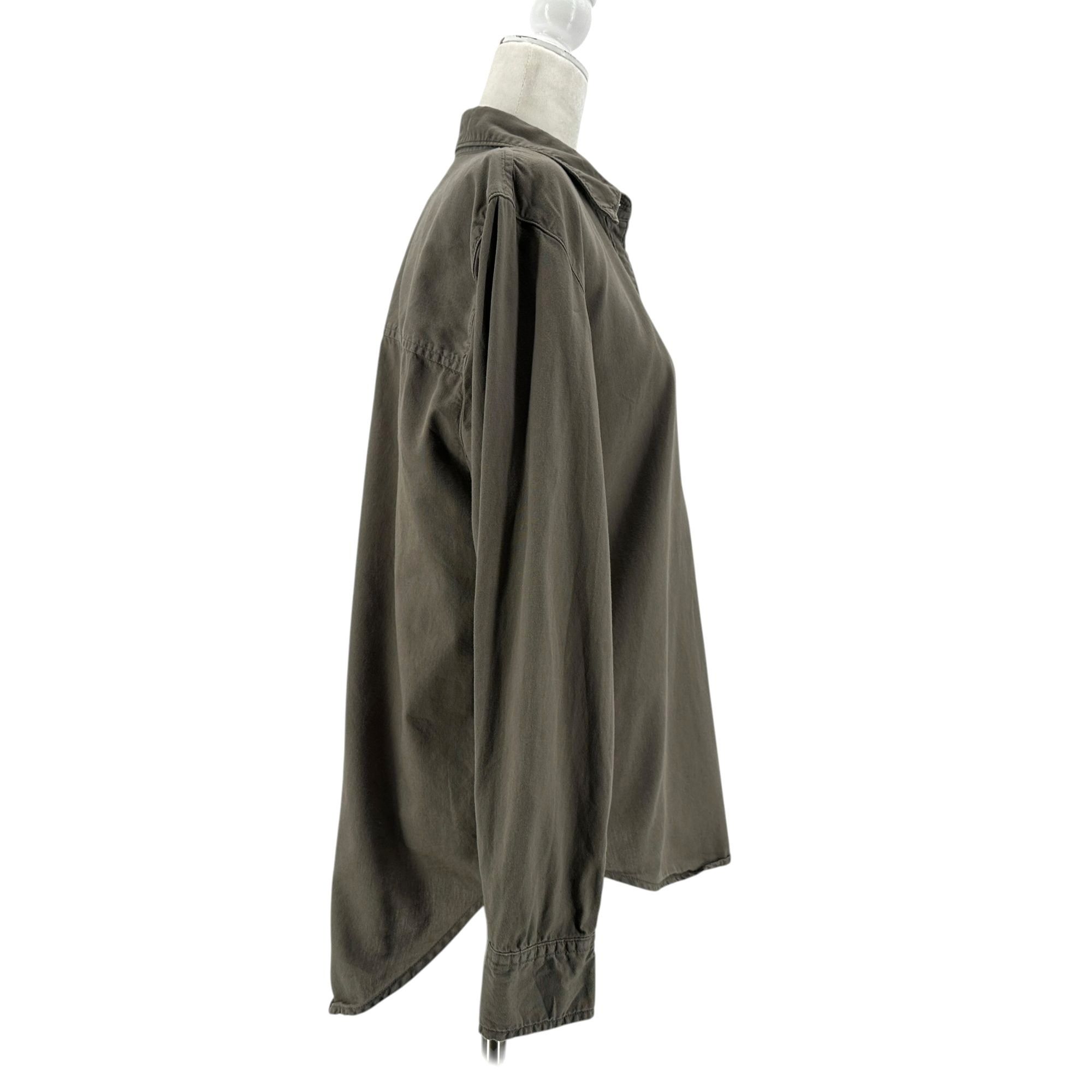 Other Aritzia Denim Forum Womens Small Top Cotton Green Button Size S / US 4 / IT 40 - 3 Thumbnail