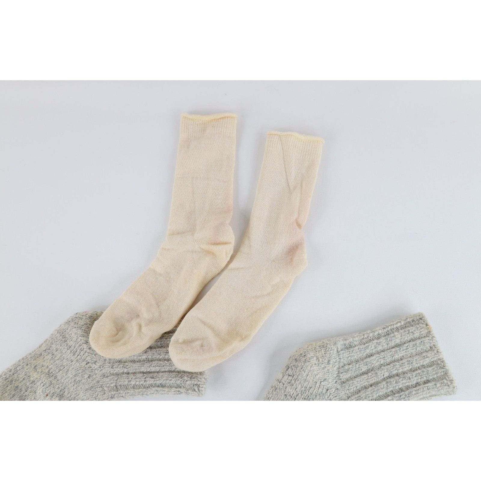 Vintage Vintage 60s 70s Wool Blend Knit Layered Hiking Boot Socks Size ONE SIZE - 12 Thumbnail