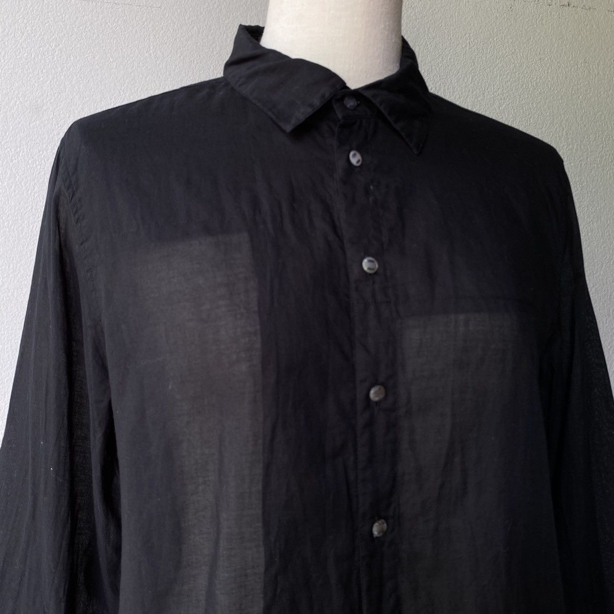 Issey Miyake × Japanese Brand Sunao kuwahara Sheer Black Long Sleeve Shirt Size M / US 6-8 / IT 42-44 - 11 Thumbnail