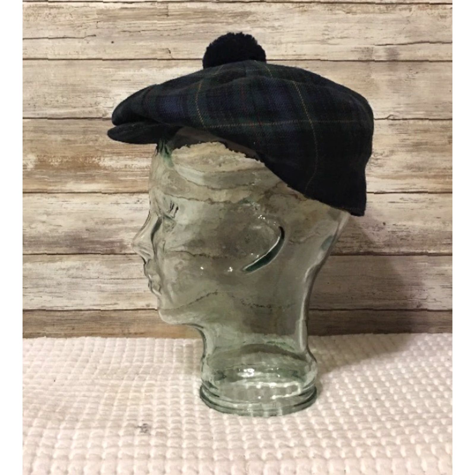 Industrie VINTAGE Highland Home Industries Plaid Cabby/Golf Style Hat Mens Large Green Plaid Golf Hat Mens Large Scotland Produced Title Size ONE SIZE - 2 Thumbnail