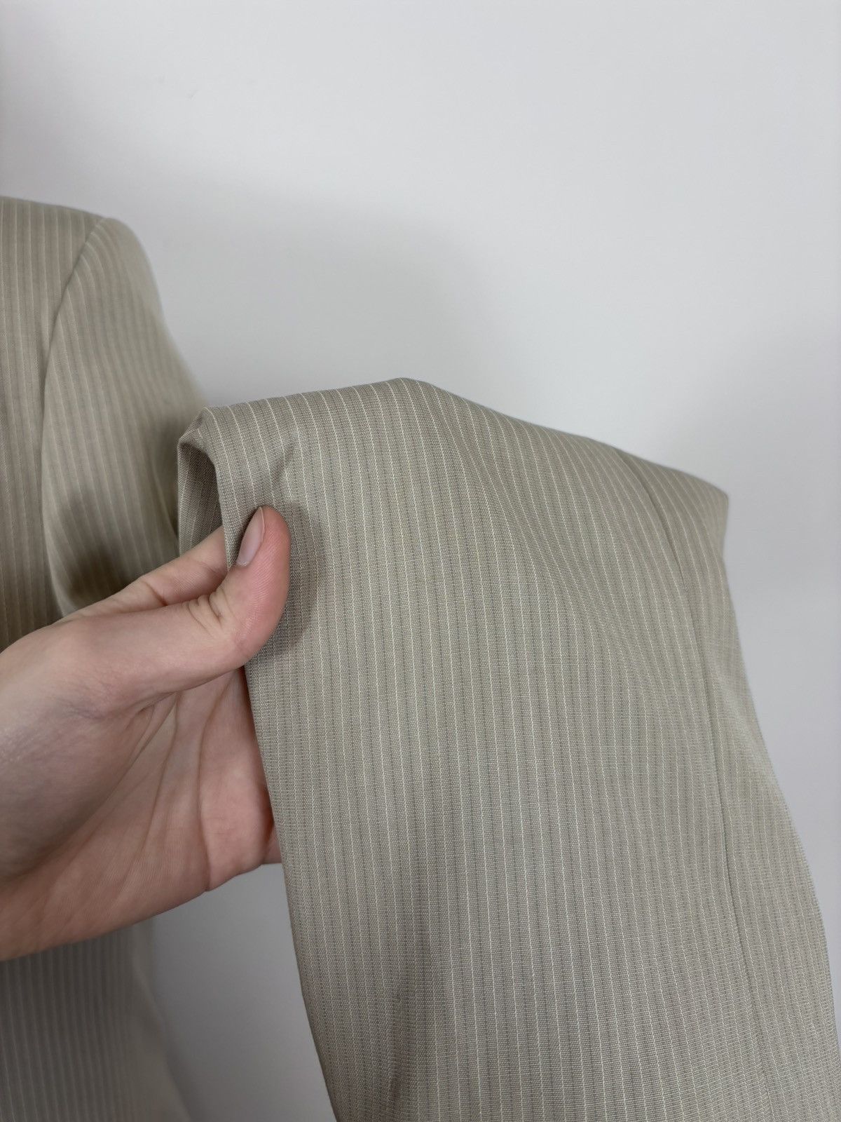Lanvin Lanvin Sport Men’s Vintage Beige Ivory Striped Blazer Jacket Size 44R - 11 Thumbnail